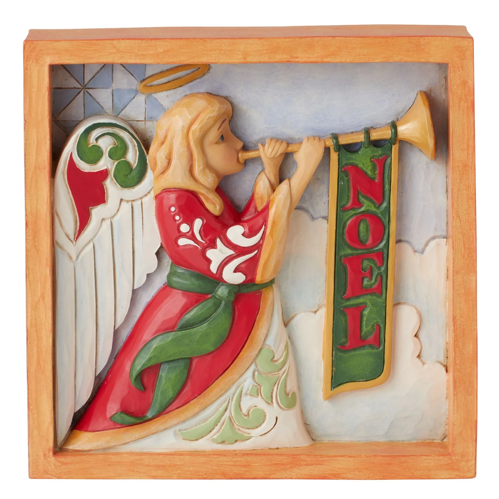 Enesco Gift Nativity | Angels | Angel with Trumpet Plaque