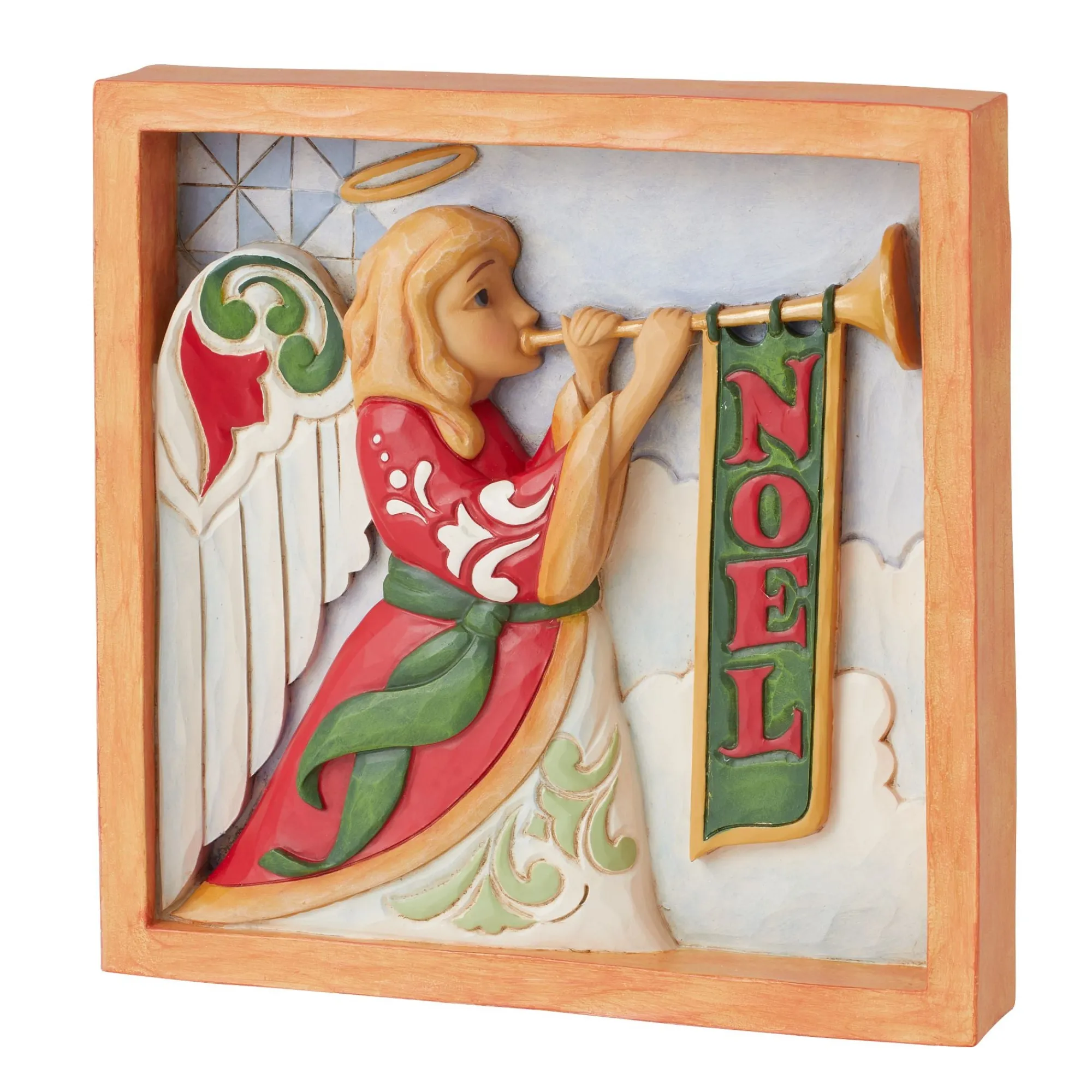 Enesco Gift Nativity | Angels | Angel with Trumpet Plaque