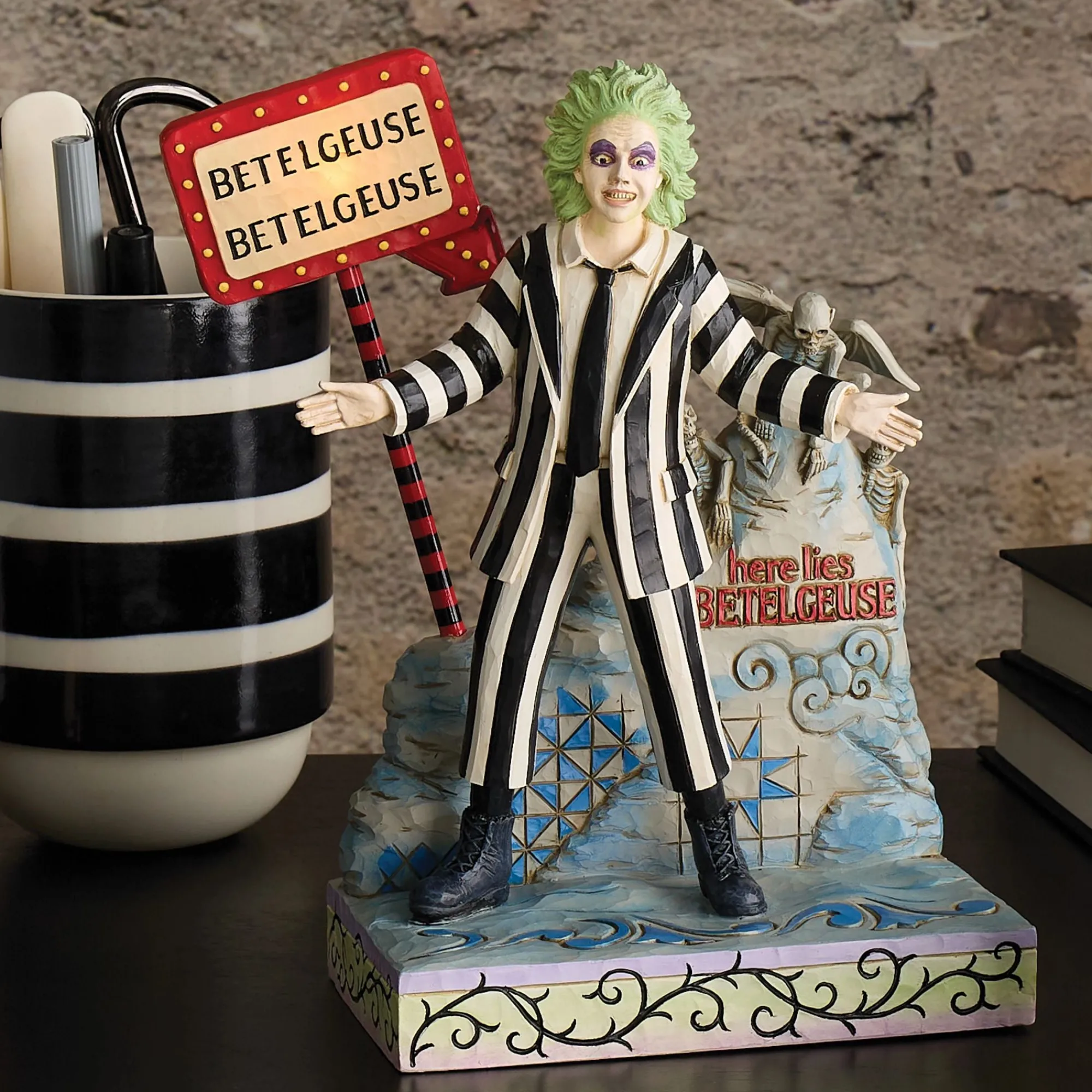 Enesco Gift Figurines | Beetlejuice LED Sign & Gravest