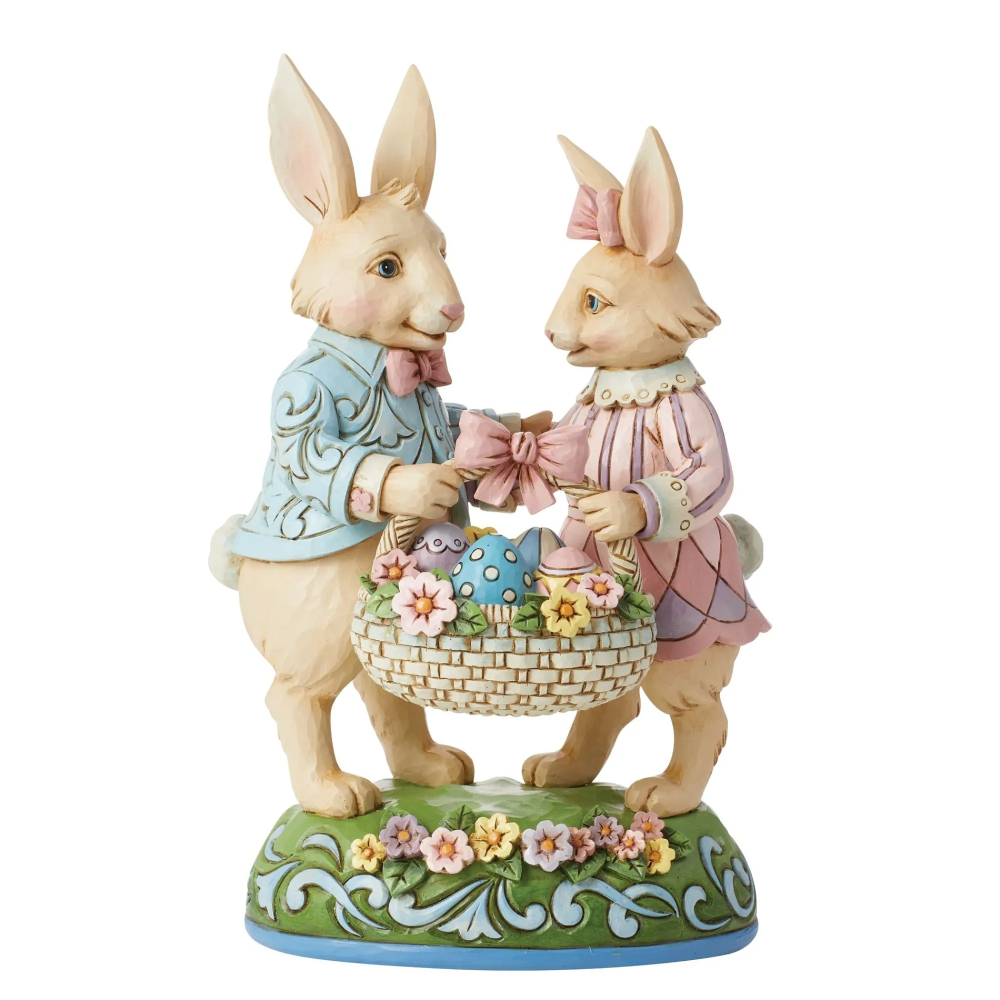 Enesco Gift Figurines | Bunny Couple with Basket Fig