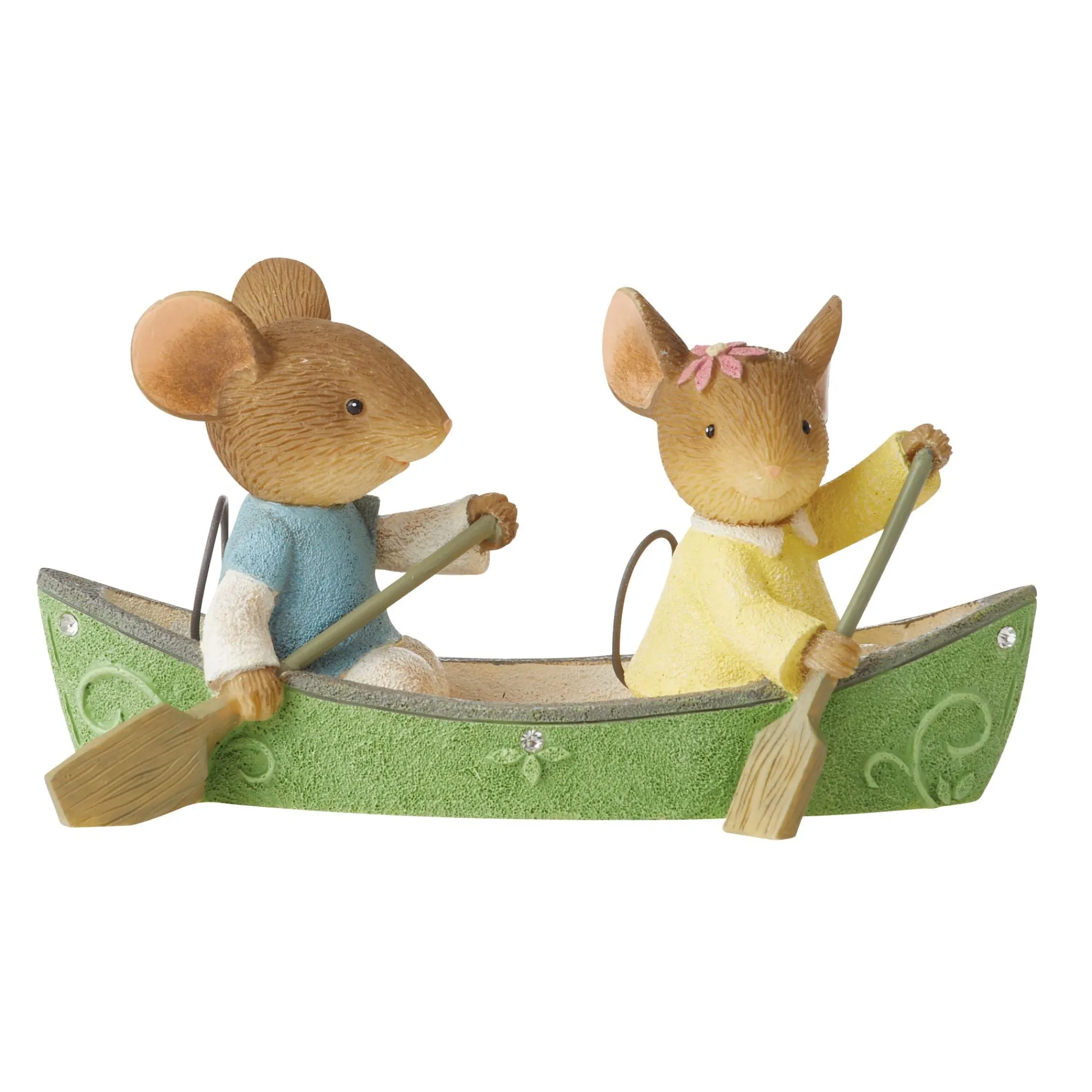 Enesco Gift Figurines | Canoeing couple mice figurine