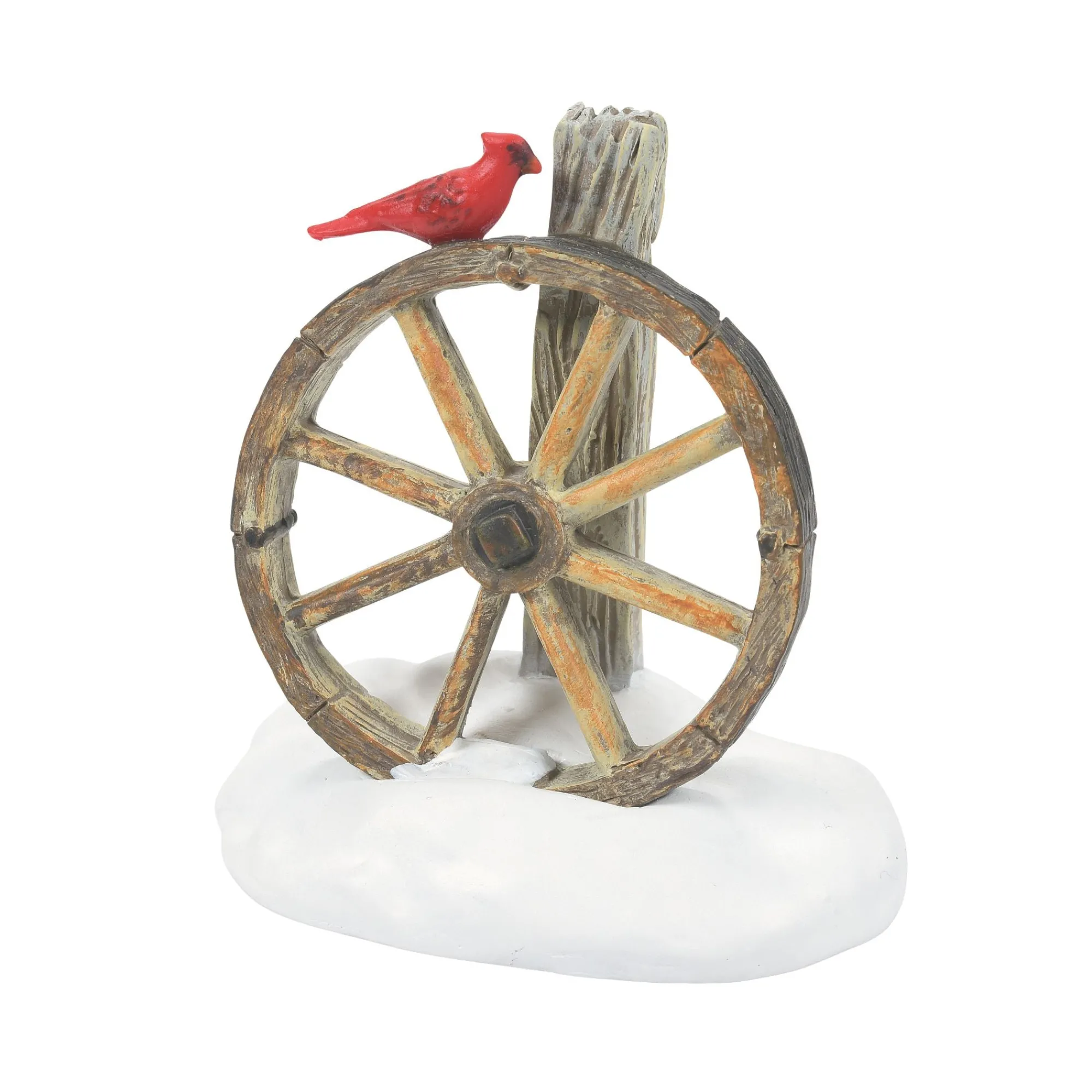 Department 56 Village Parts And Accessories | Cardinal Christmas Wagon Wheel