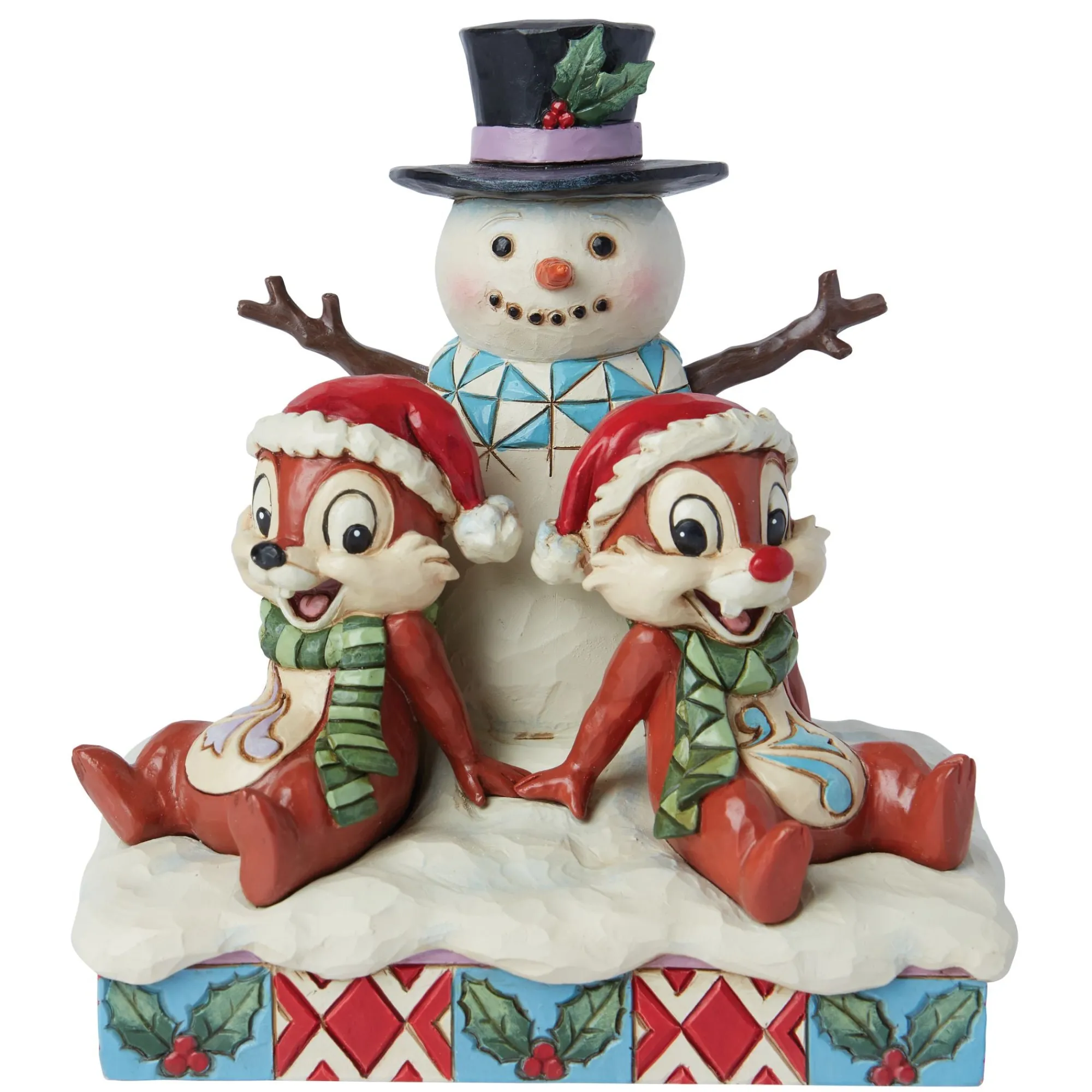 Enesco Gift Figurines | Snowman | Chip and Dale with Snowman