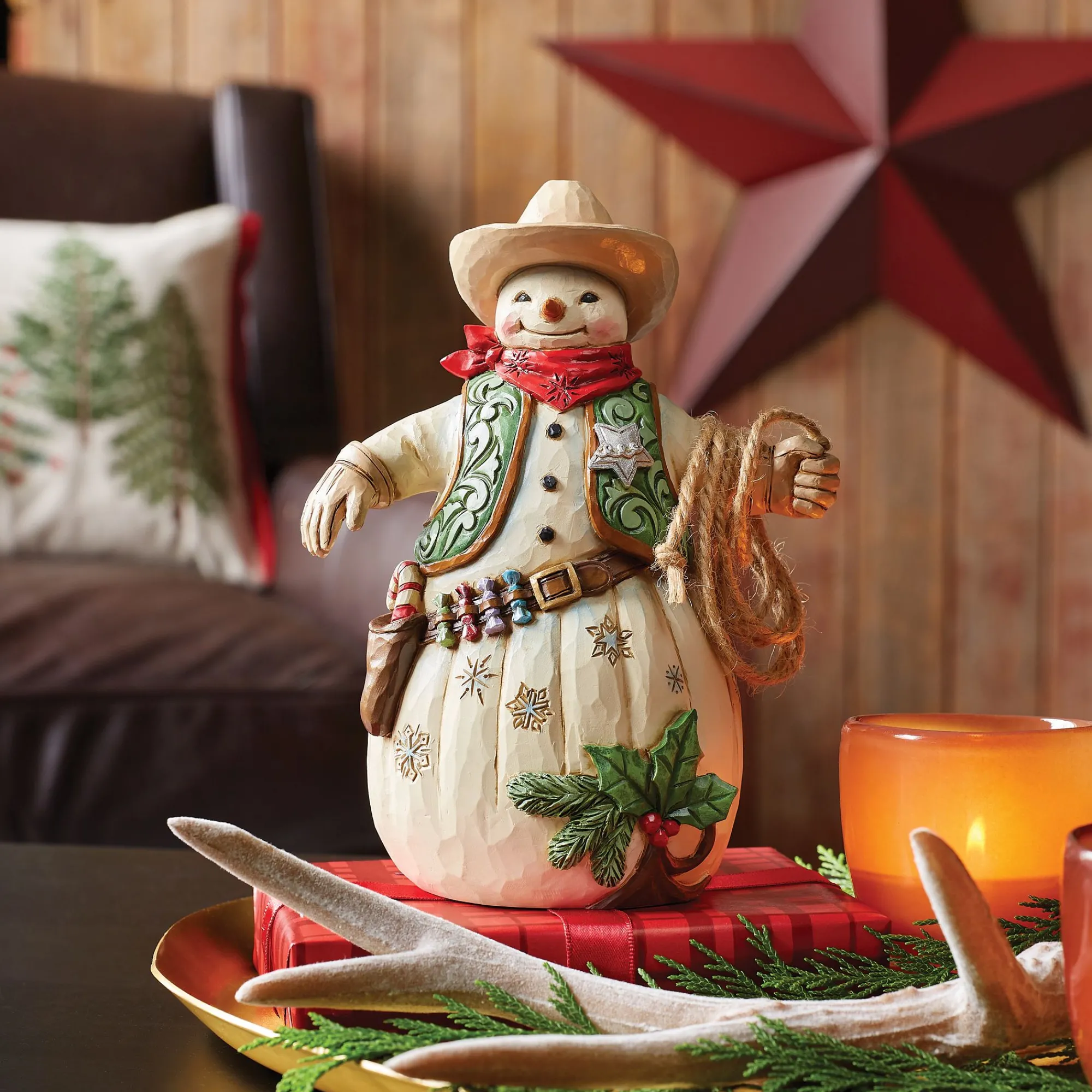 Enesco Gift Figurines | Snowman | Cowboy Snowman Figurine