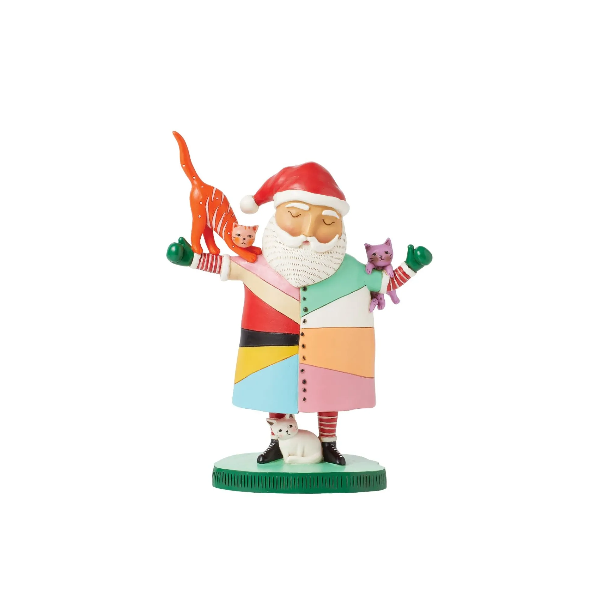 Enesco Gift Santas | Figurines | Crazy Cat Santa Figurine