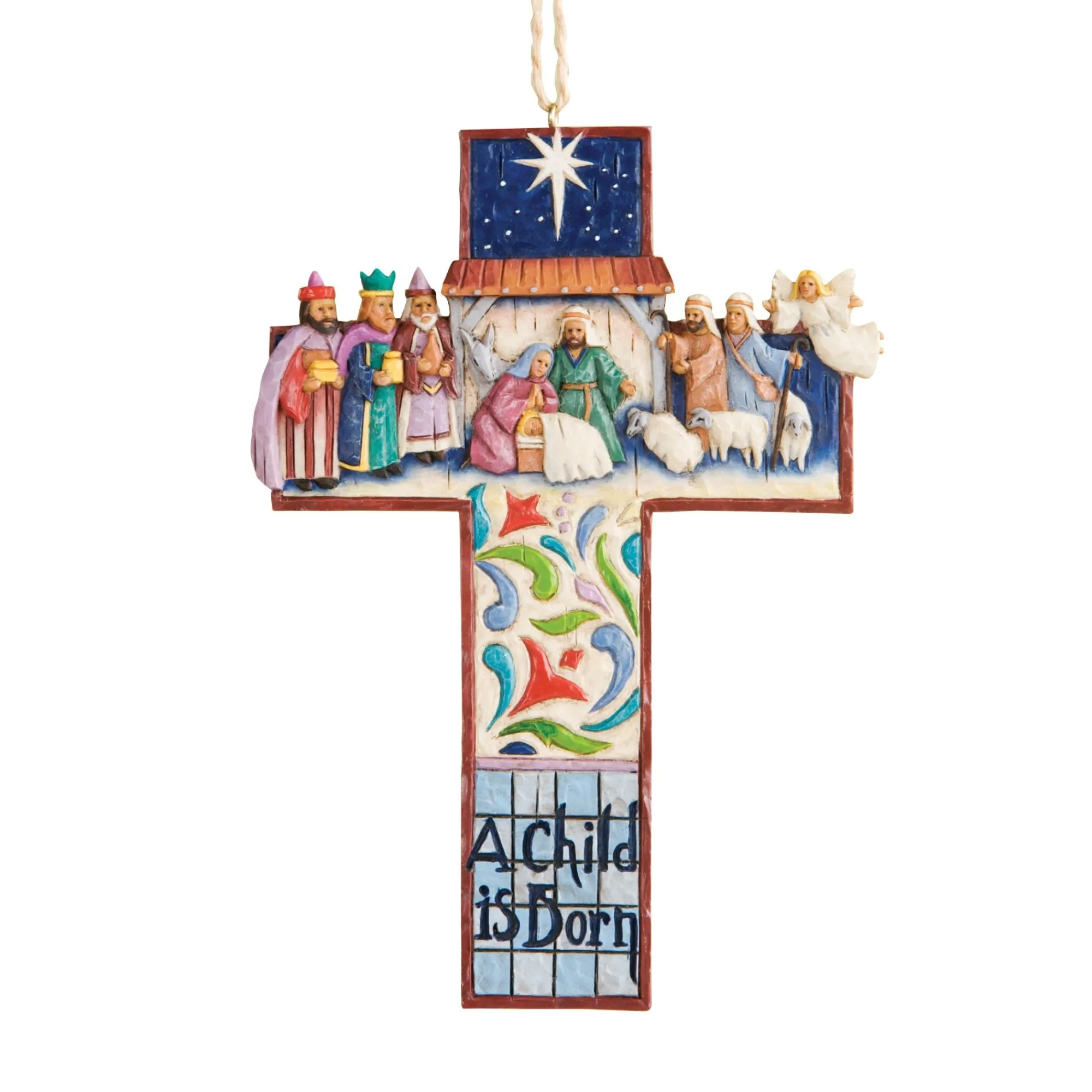 Enesco Gift Ornaments | Religious | Cross Nativity Scene Ornament