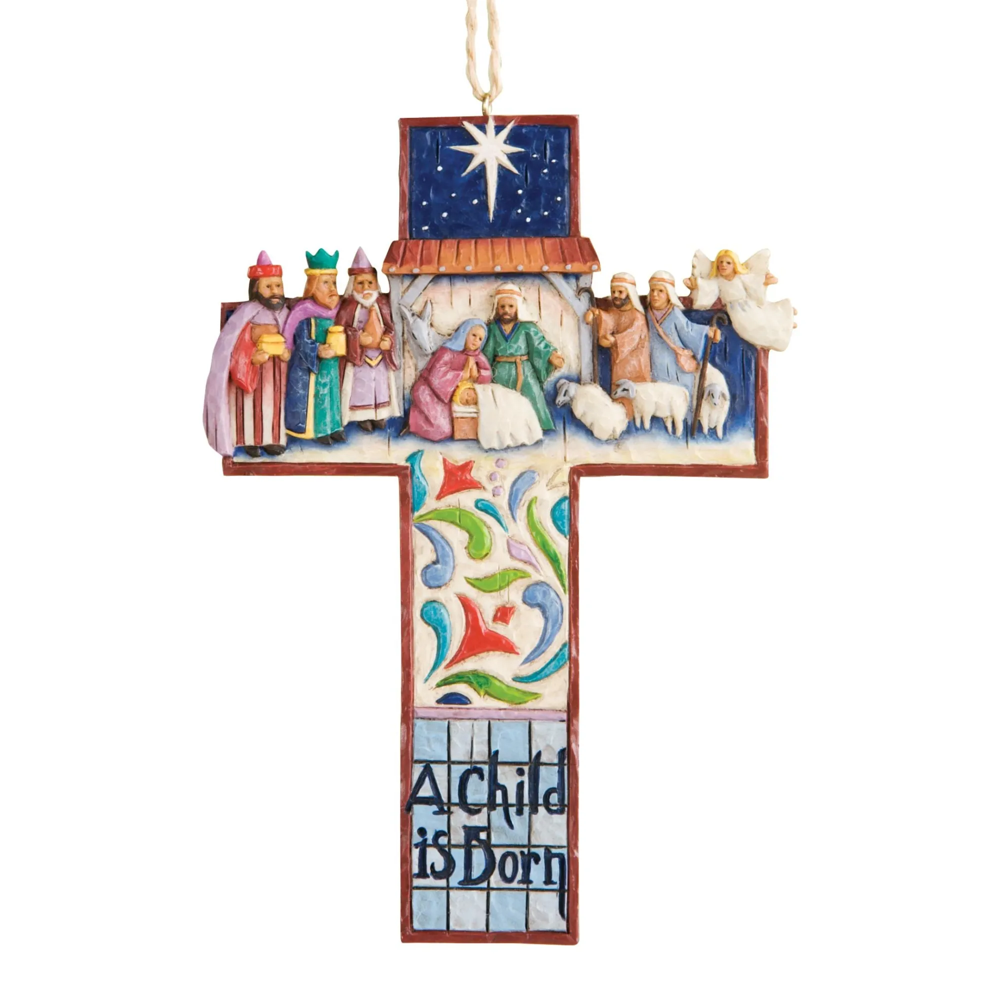 Enesco Gift Ornaments | Religious | Cross Nativity Scene Ornament