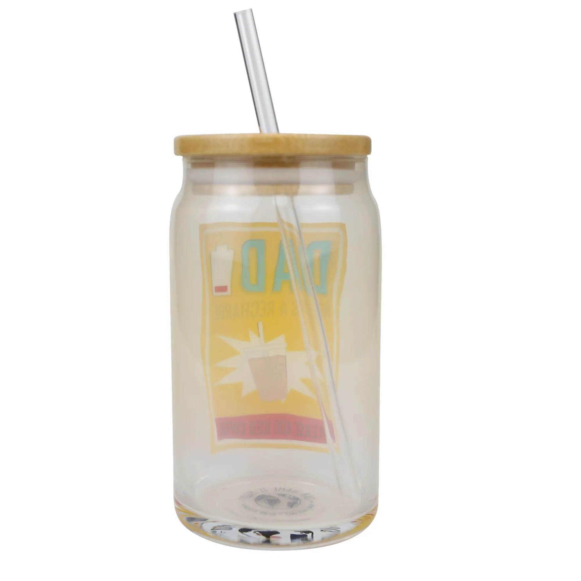 Enesco Gift Drinkware | Dad Latte Glass with Lid