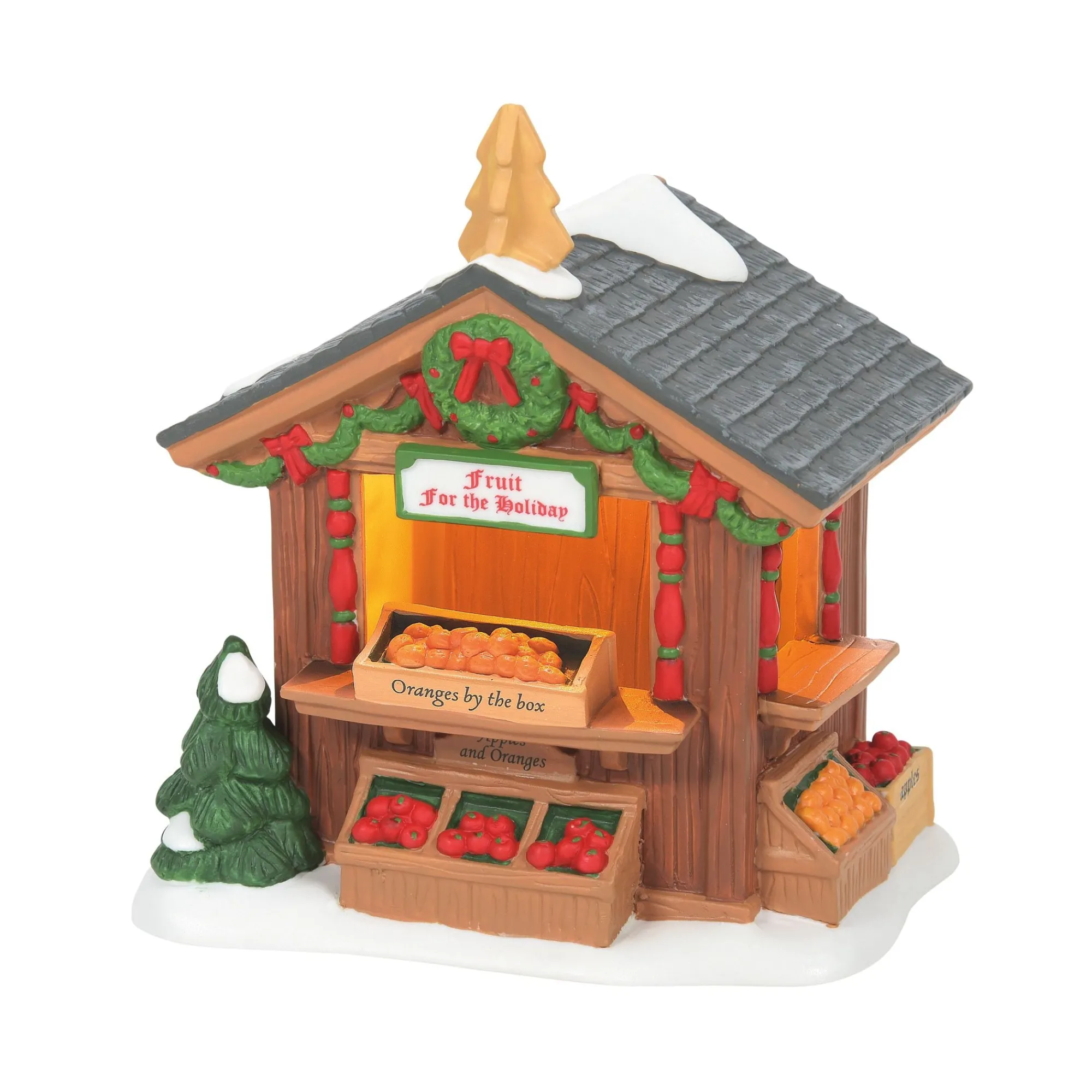 Department 56 Village Lighted Buildings | Dickens' Market Fruit Stand