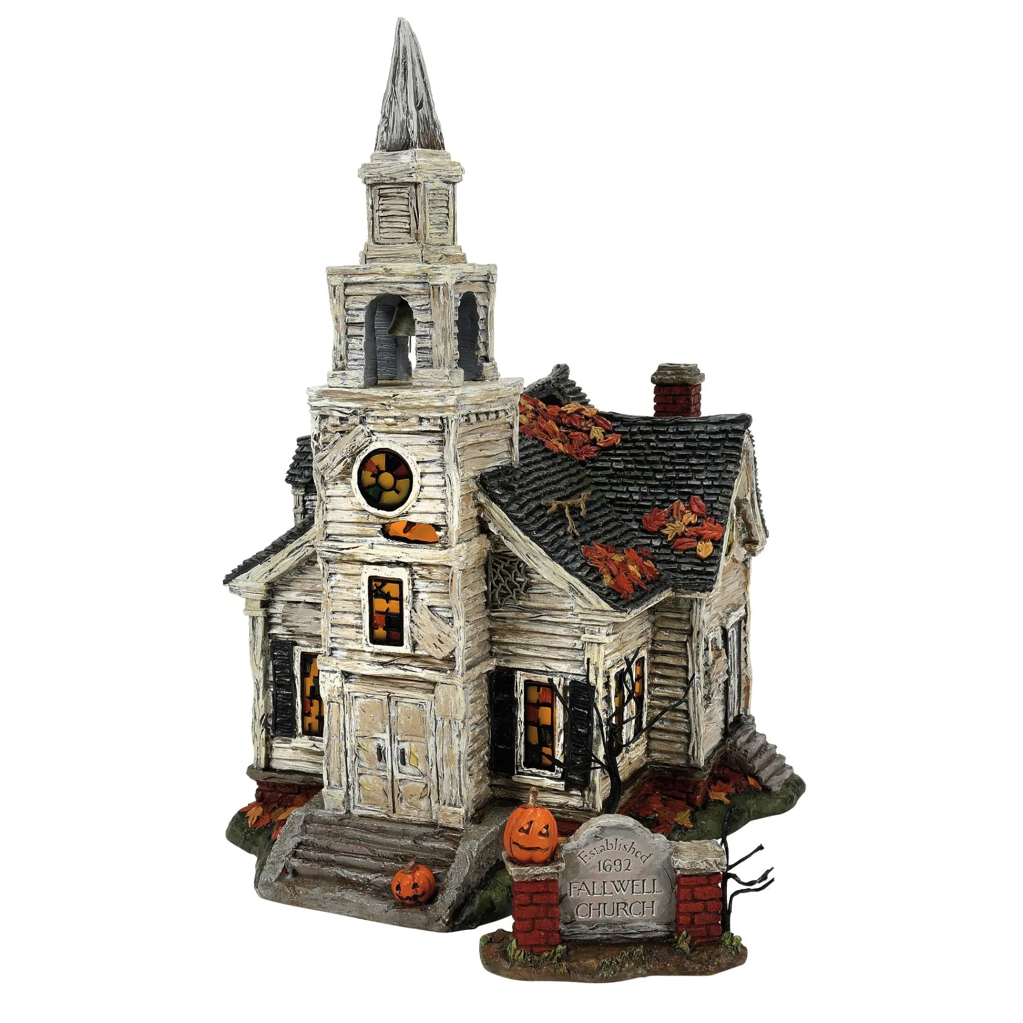 Department 56 Village Lighted Buildings | Fallen Church of Fallwell S/2