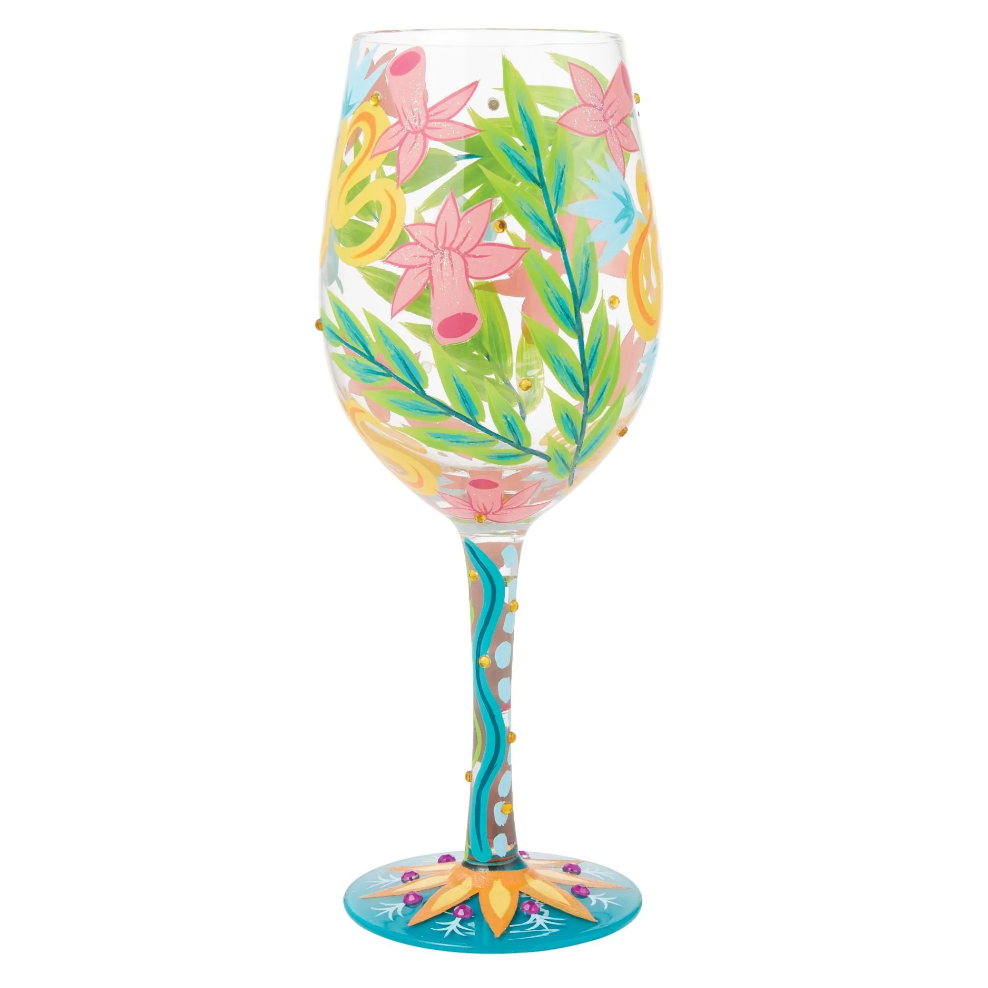 Enesco Gift Drinkware | Fashion Florals Wine Glass