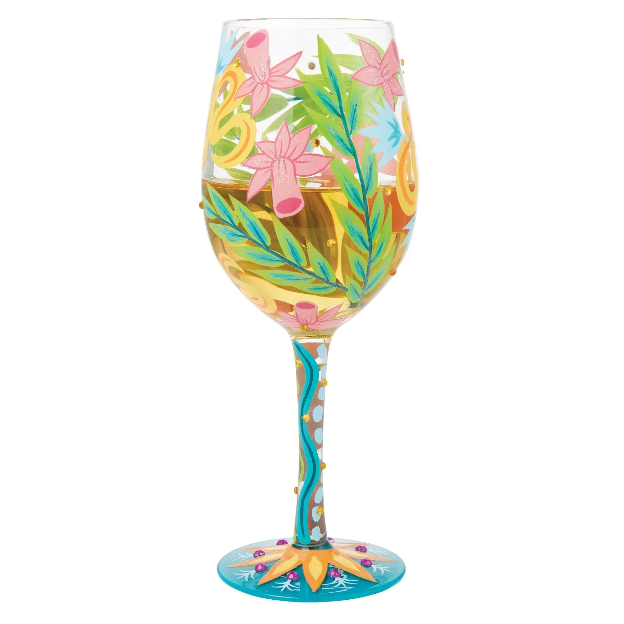 Enesco Gift Drinkware | Fashion Florals Wine Glass