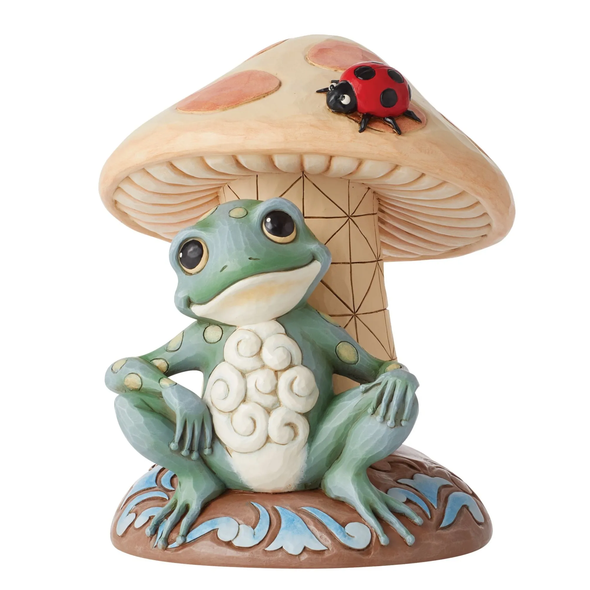 Enesco Gift Figurines | Mushrooms | Frog Leaning on Mushroom Fig