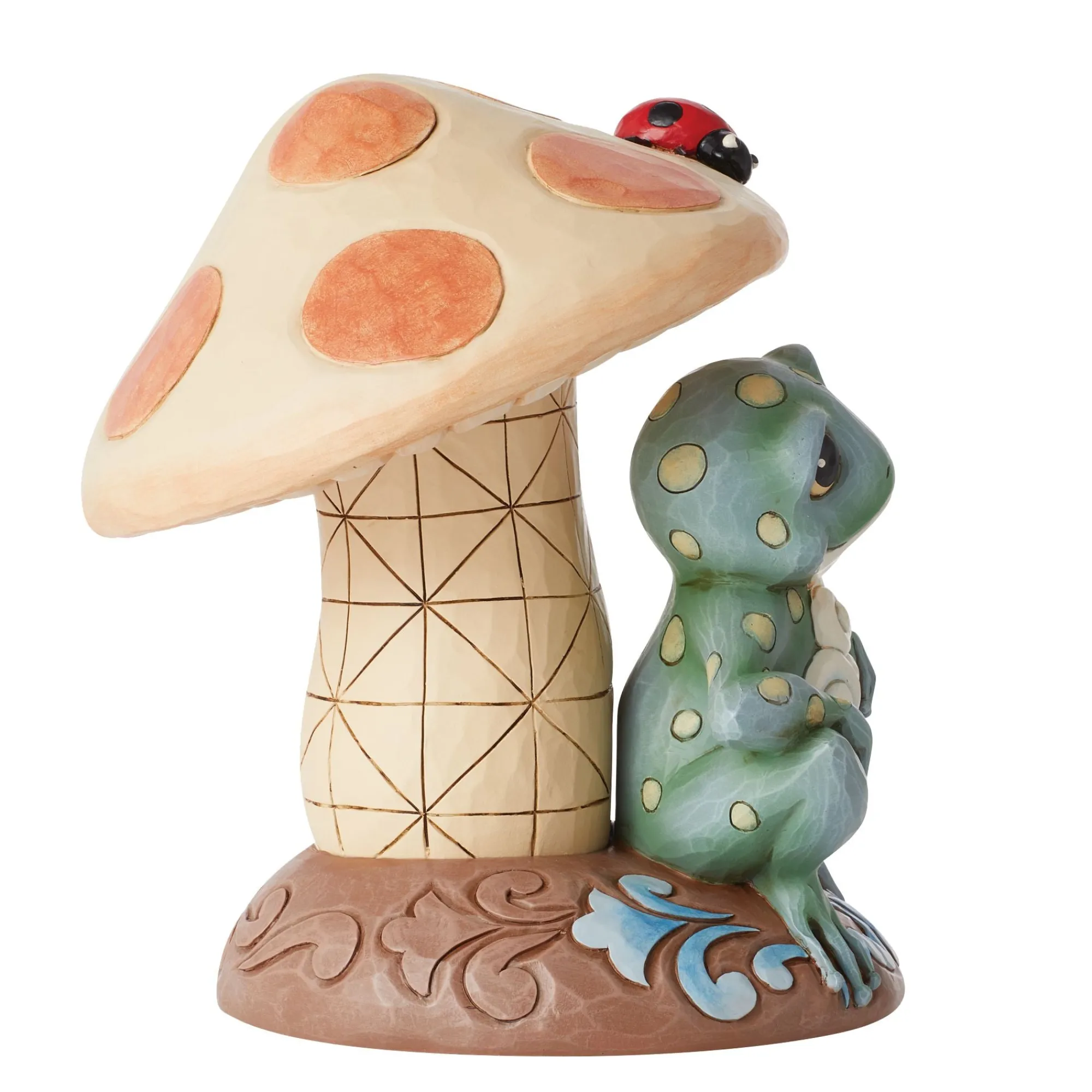 Enesco Gift Figurines | Mushrooms | Frog Leaning on Mushroom Fig