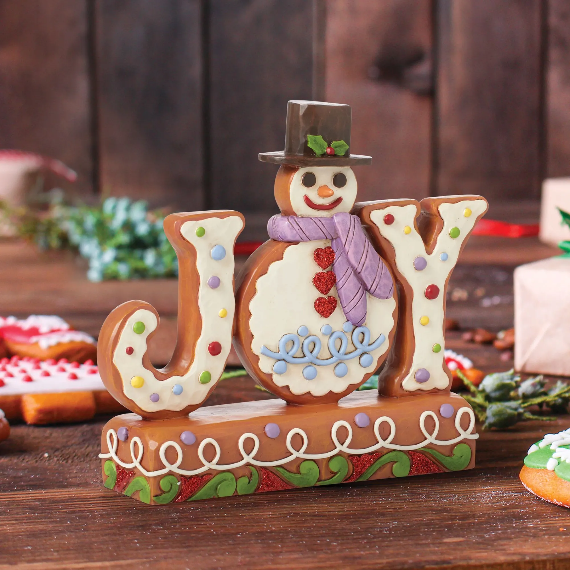 Enesco Gift Figurines | Snowman | Gingerbread JOY Figurine