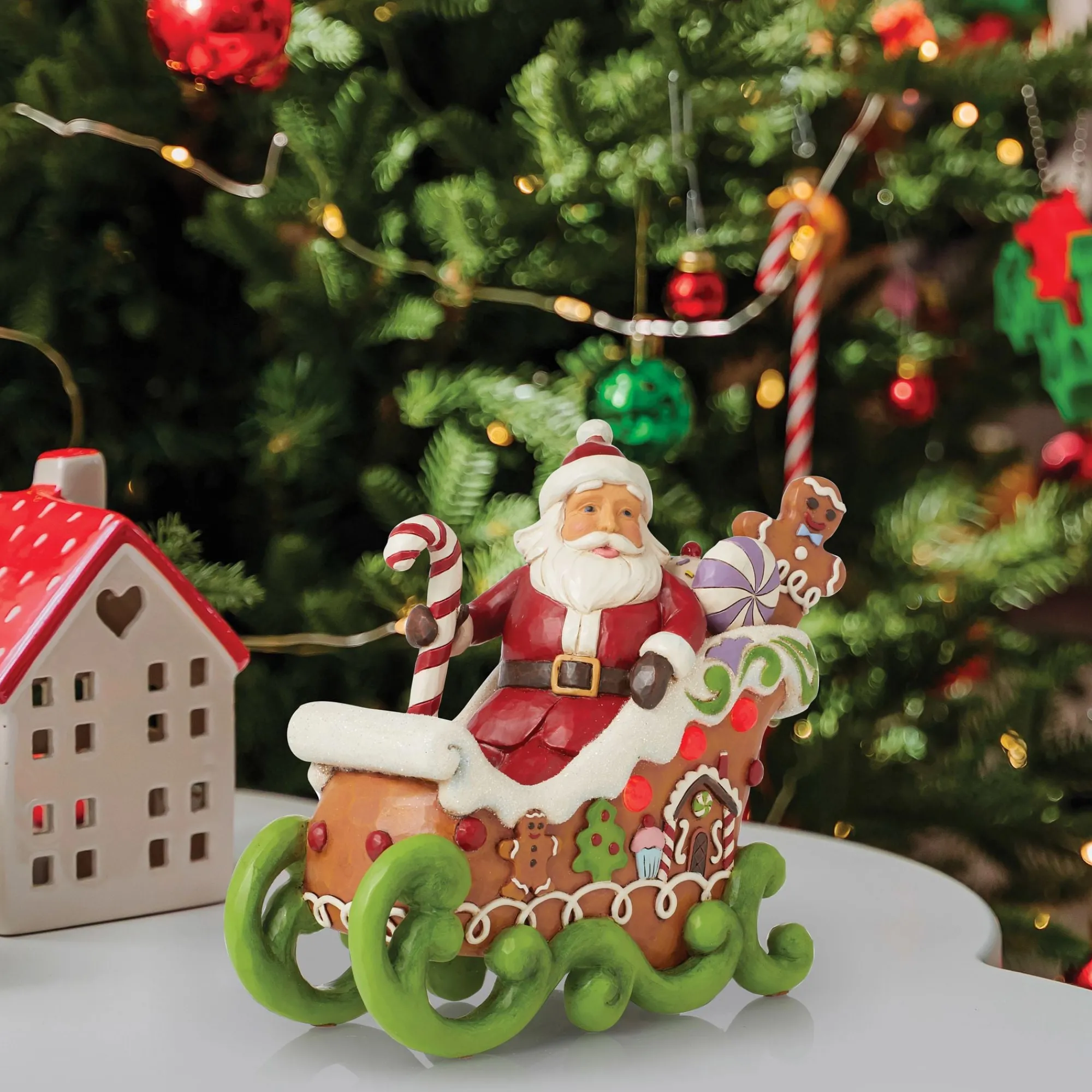 Enesco Gift Santas | Figurines | Gingerbread Santa LED Fig