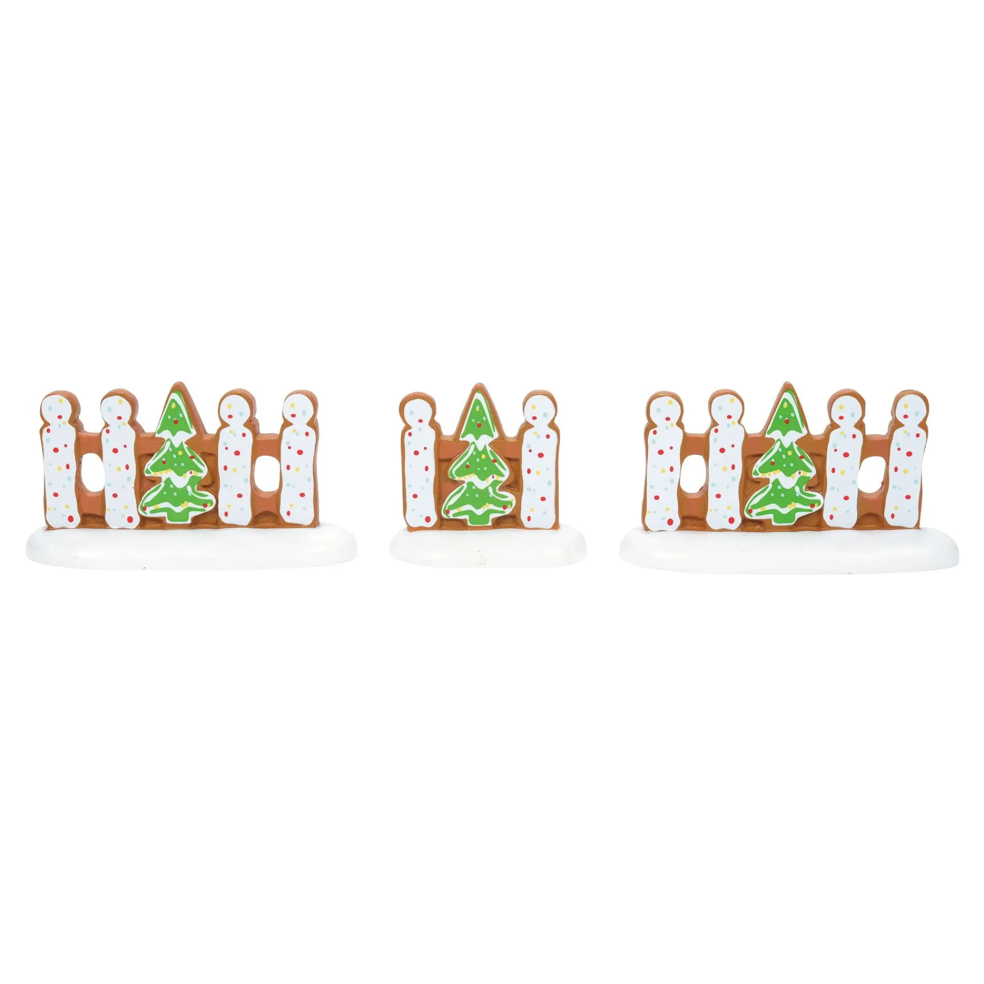 Department 56 Village Parts And Accessories | Gingerbread Xmas Fence St/3