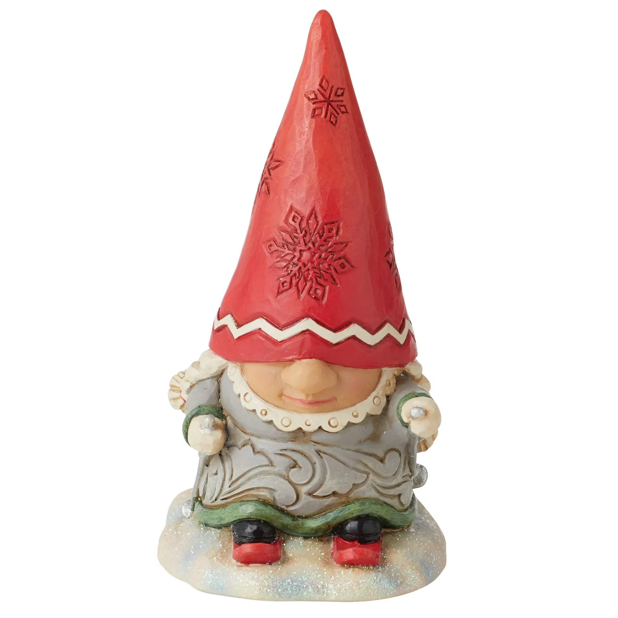 Enesco Gift Figurines | Gnome with Braids Skiing