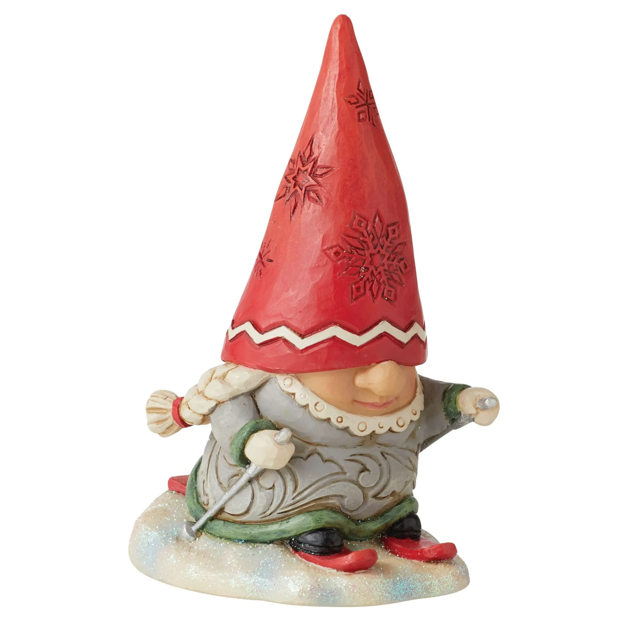 Enesco Gift Figurines | Gnome with Braids Skiing