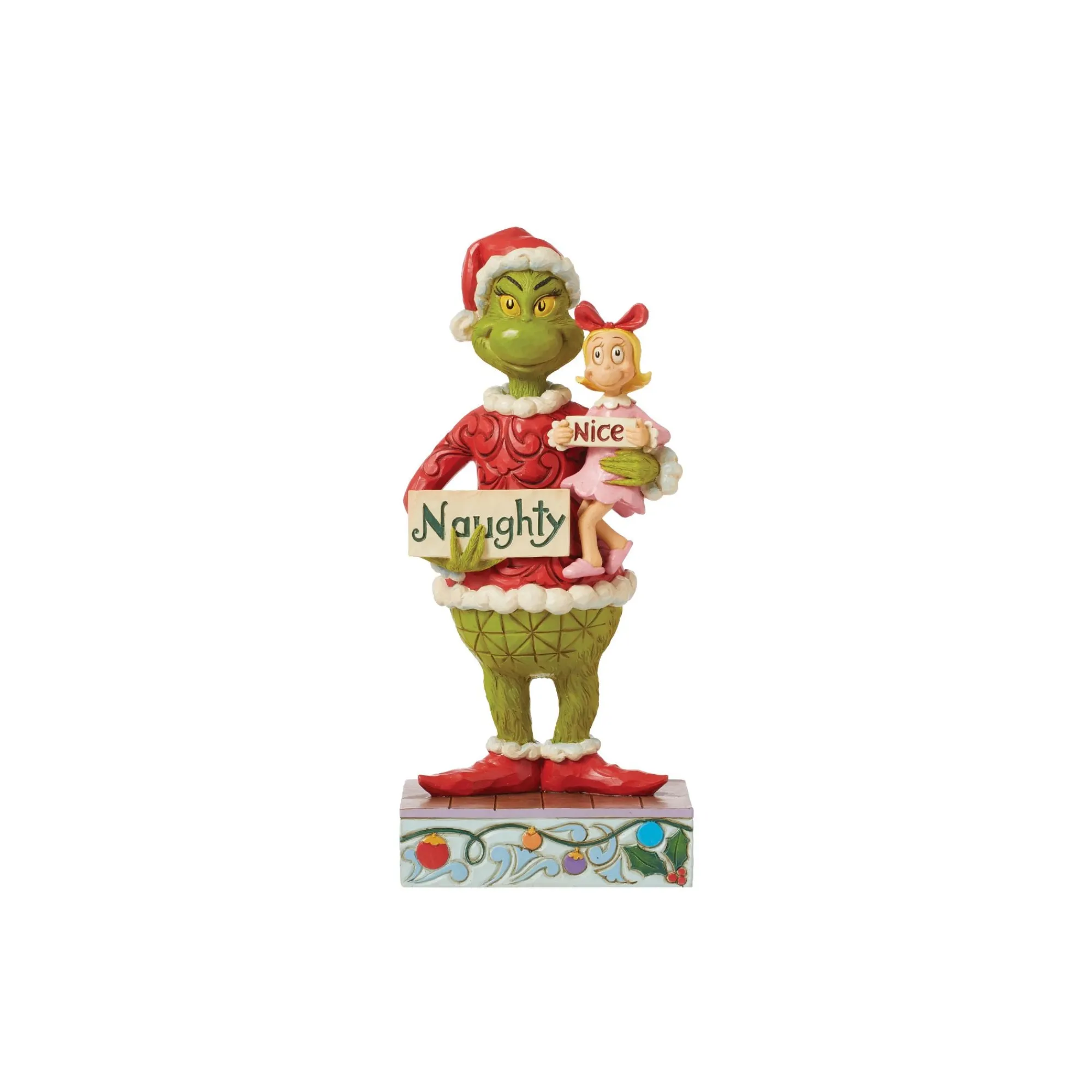 Enesco Gift Figurines | Grinch & Cindy Hold Sign Fig