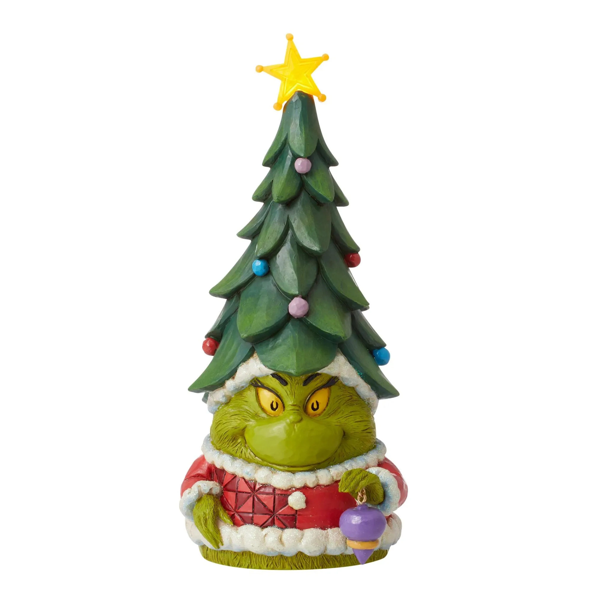 Enesco Gift Figurines | Santas | Grinch Gnome with Tree Hat