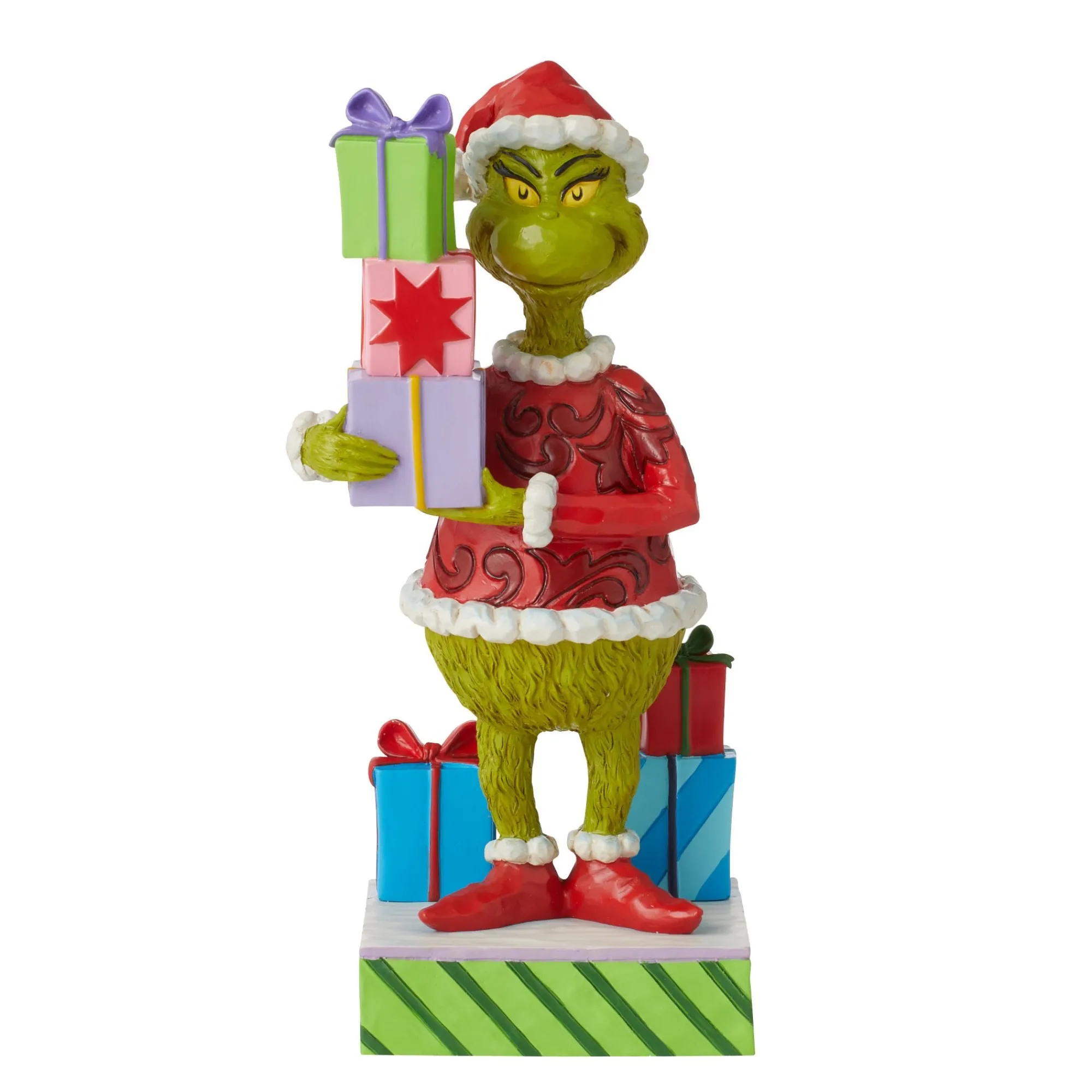 Enesco Gift Figurines | Santas | Grinch Holding Presents