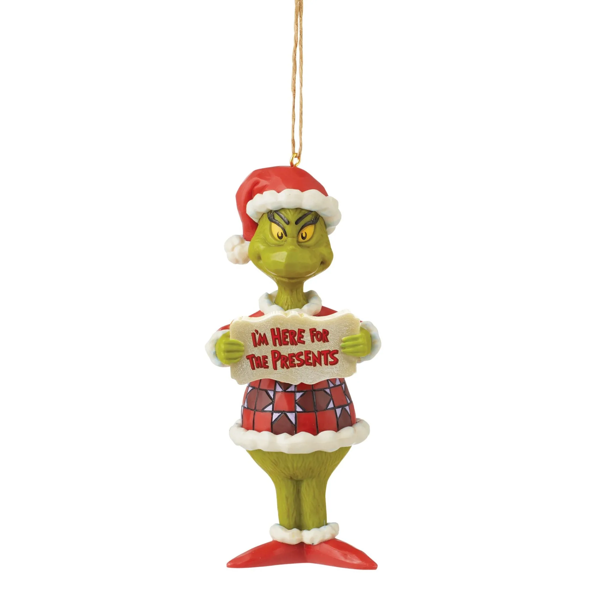 Enesco Gift Ornaments | Santas | Grinch I'm Here PVC Ornament