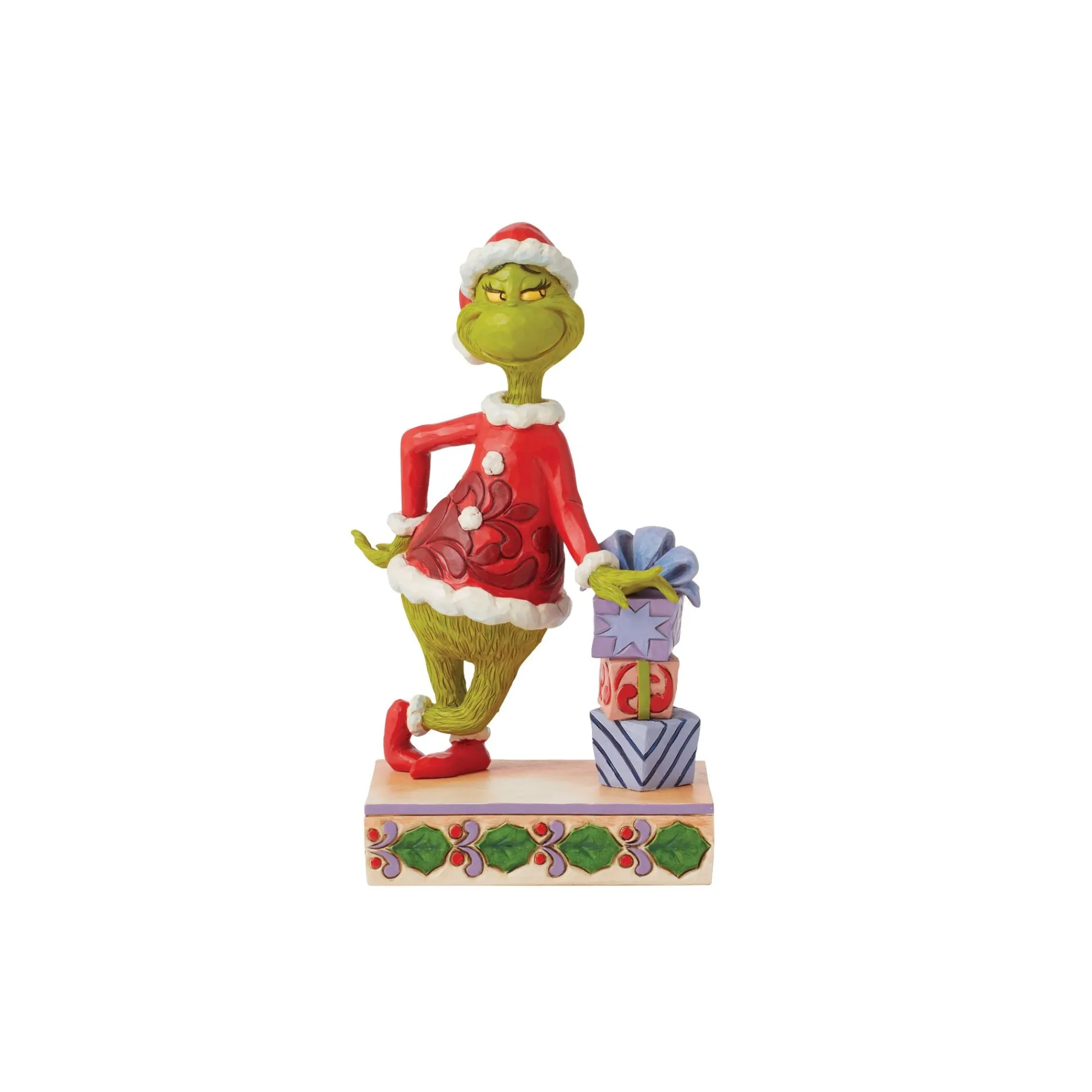 Enesco Gift Figurines | Grinch Leaning on Gifts