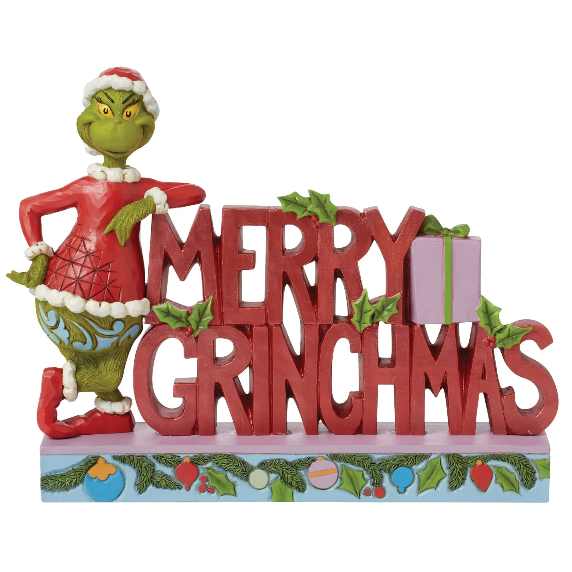 Enesco Gift Figurines | Grinch "Merry Grinchmas" Word