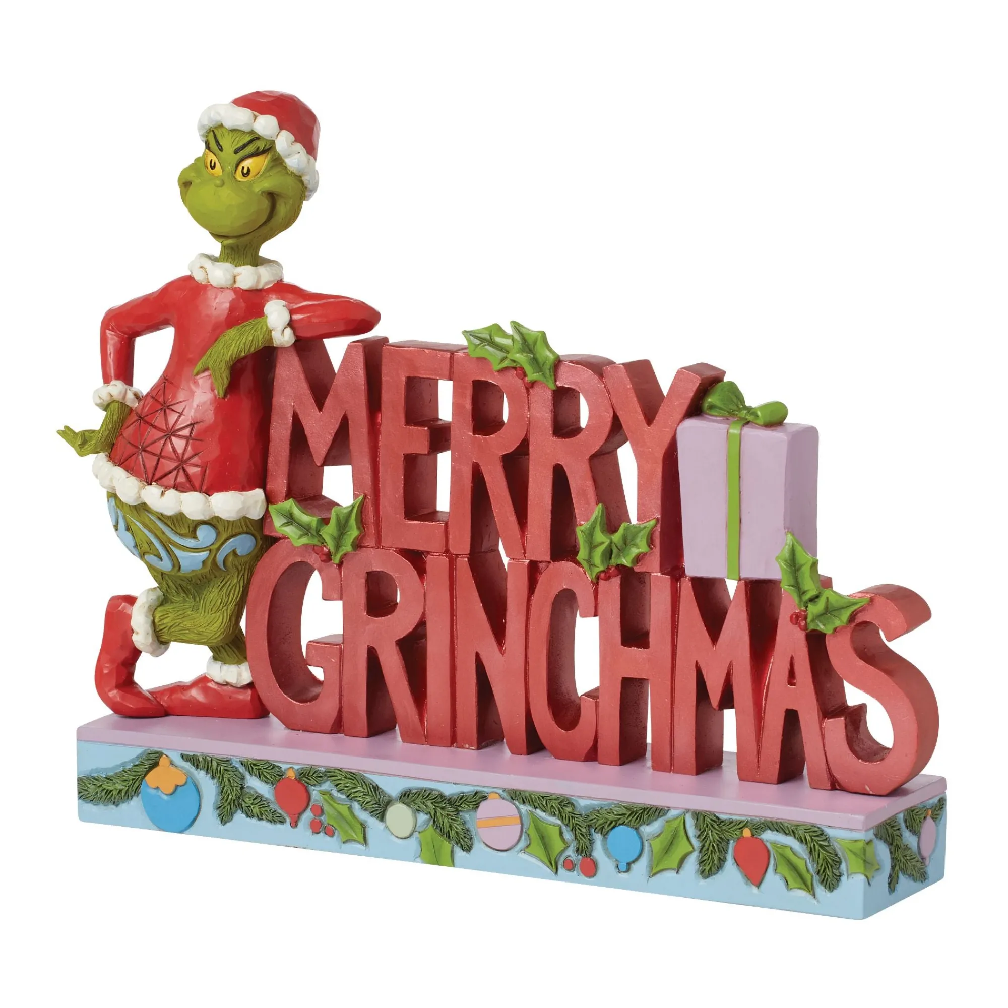 Enesco Gift Figurines | Grinch "Merry Grinchmas" Word