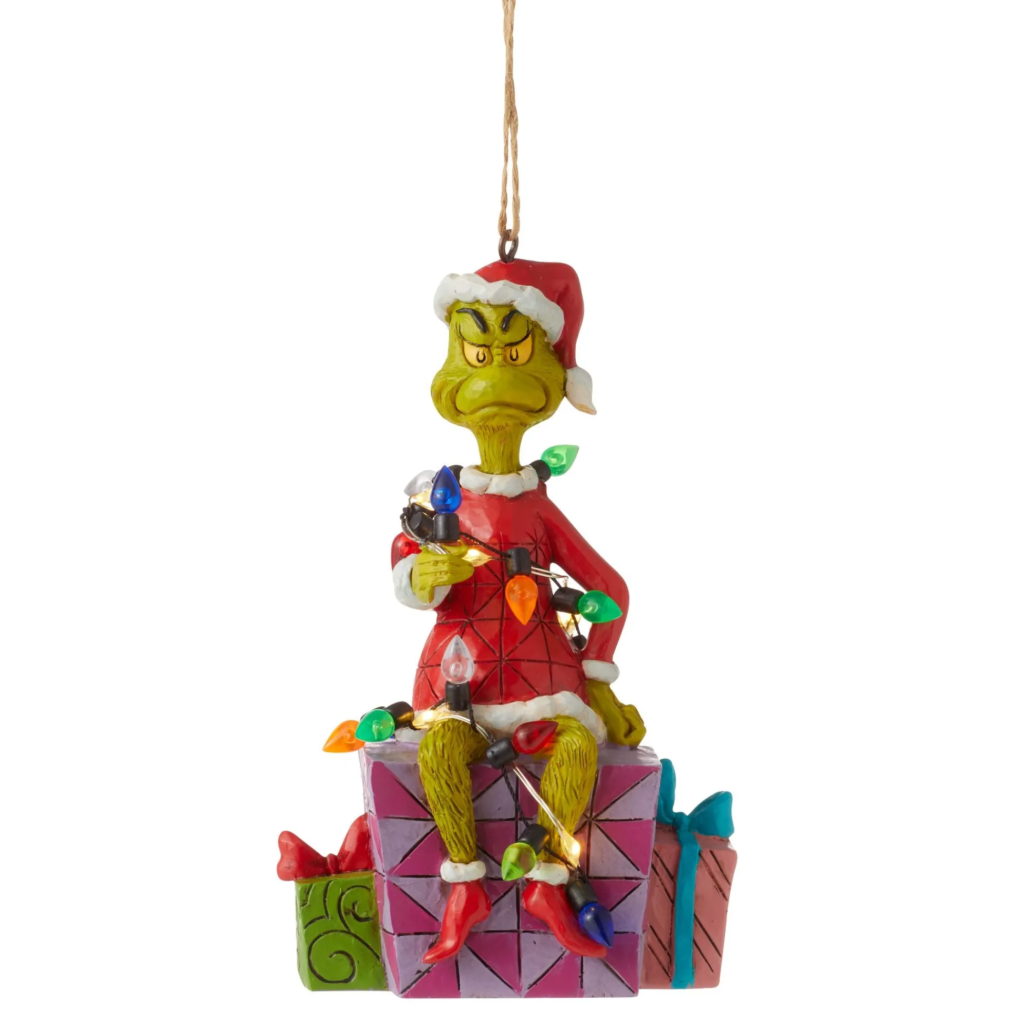 Enesco Gift Ornaments | Santas | Grinch on Present Ornament