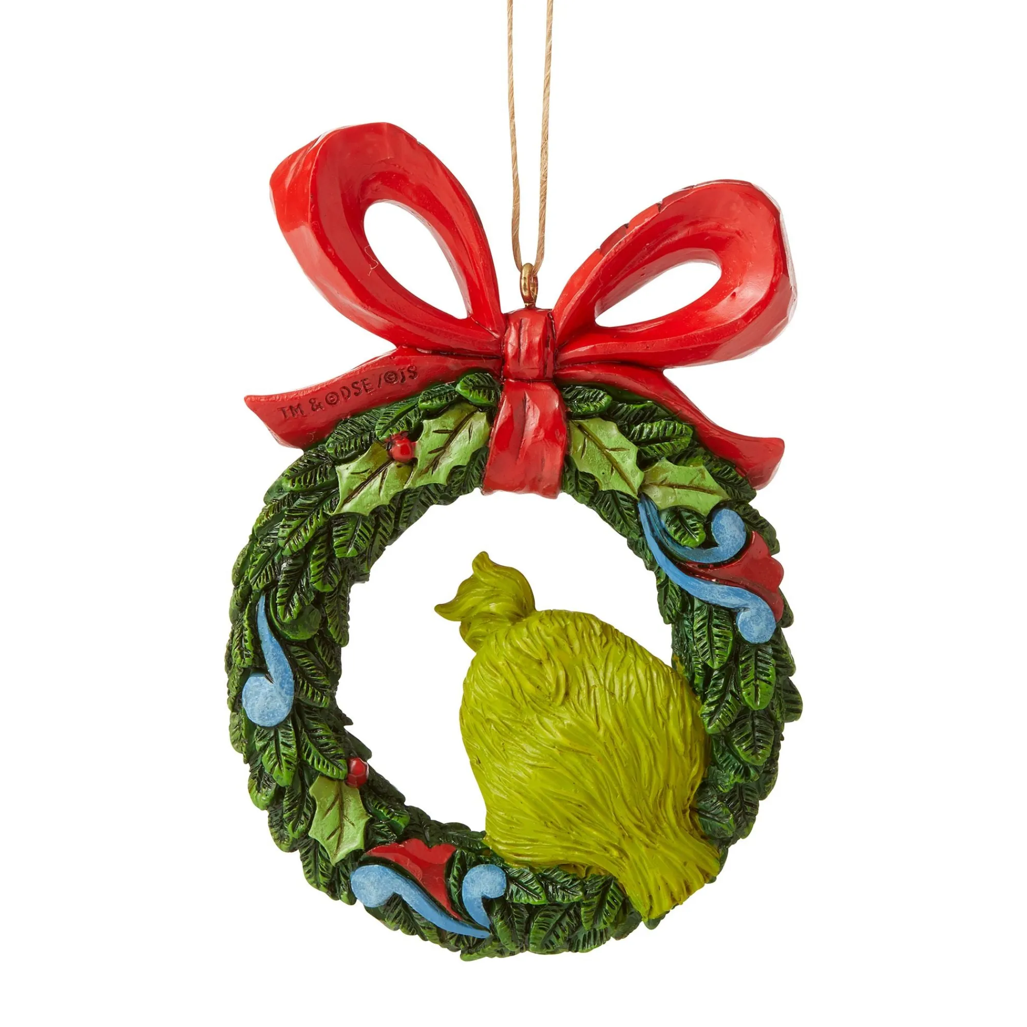 Enesco Gift Ornaments | Santas | Grinch Peeking Thru Wreath Orn