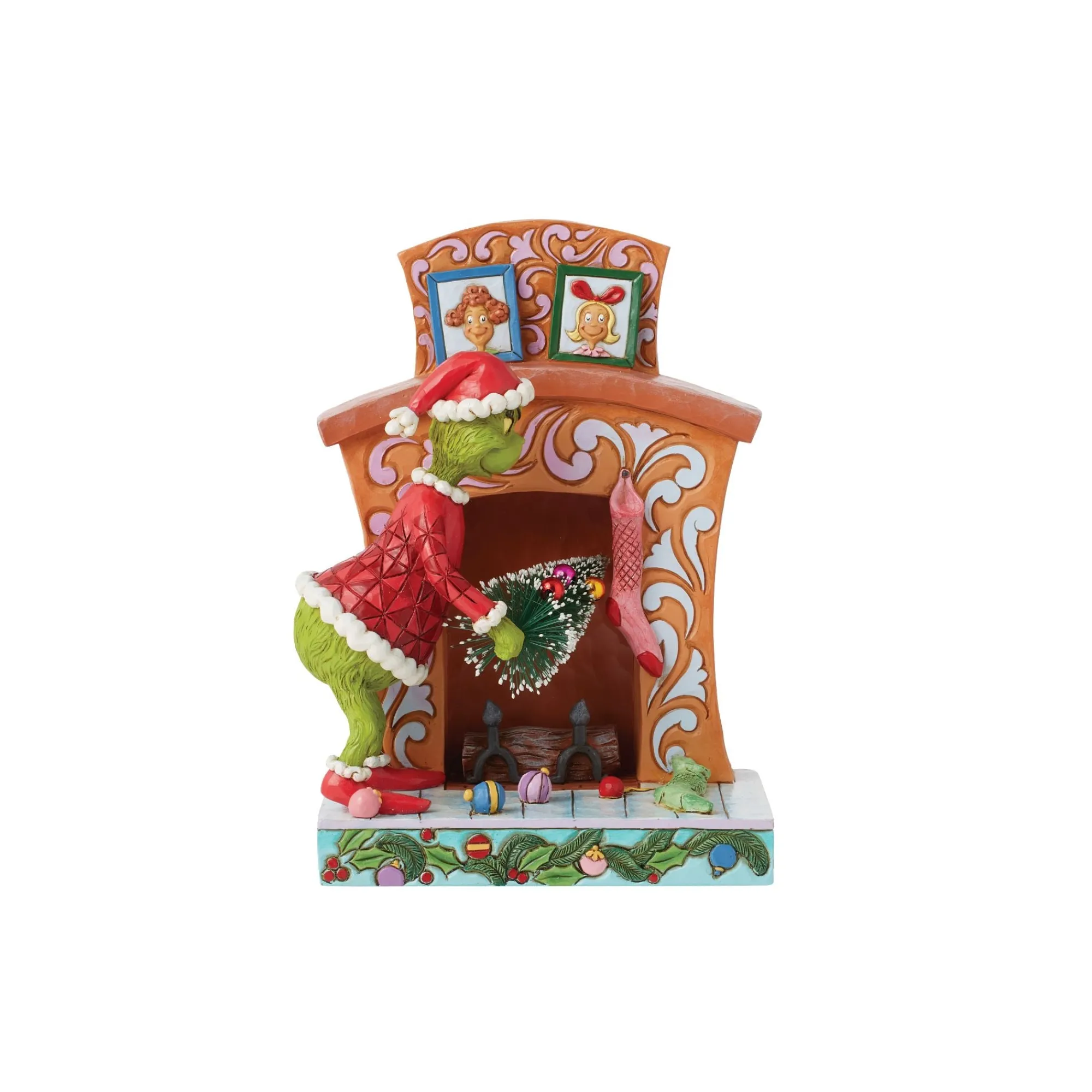 Enesco Gift Figurines | Grinch Pushing Tree Up