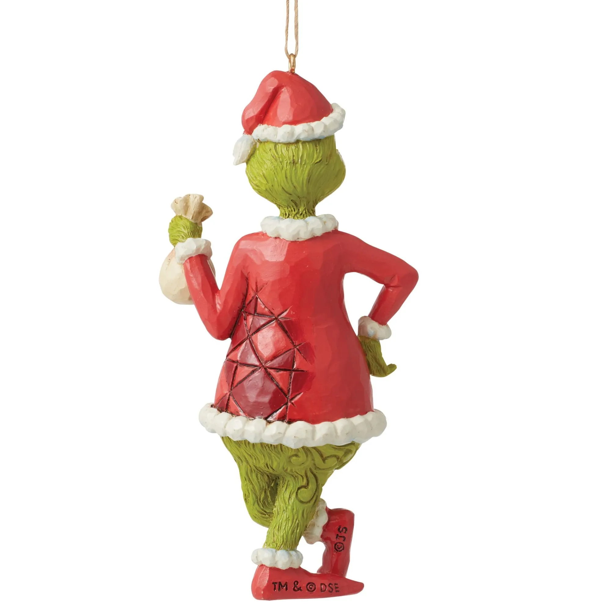 Enesco Gift Ornaments | Santas | Grinch with Bag of Coal Orn