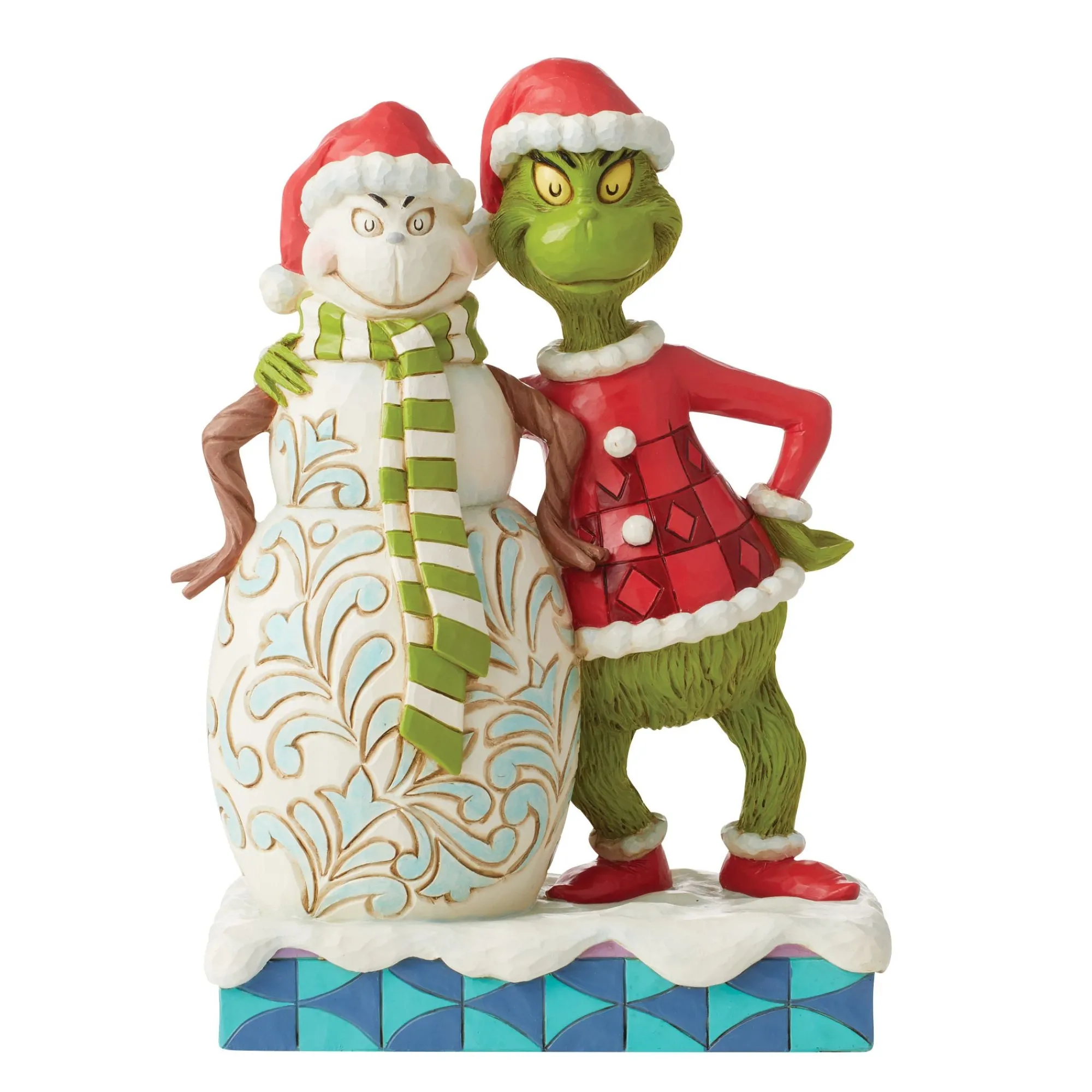 Enesco Gift Figurines | Snowman | Grinch with Grinchy Snowman