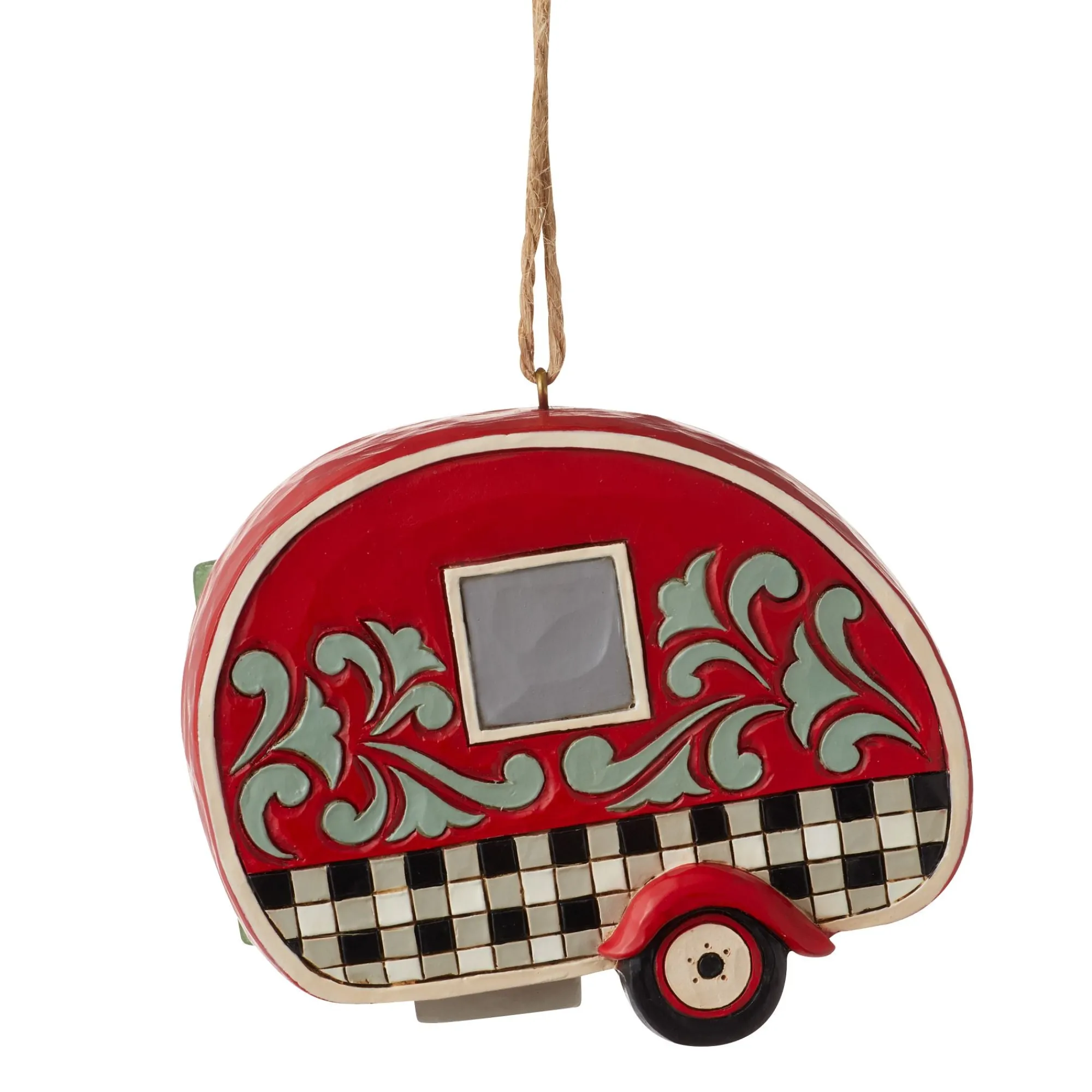 Enesco Gift Ornaments | Santas | HG Santa in Plaid Camper Orn