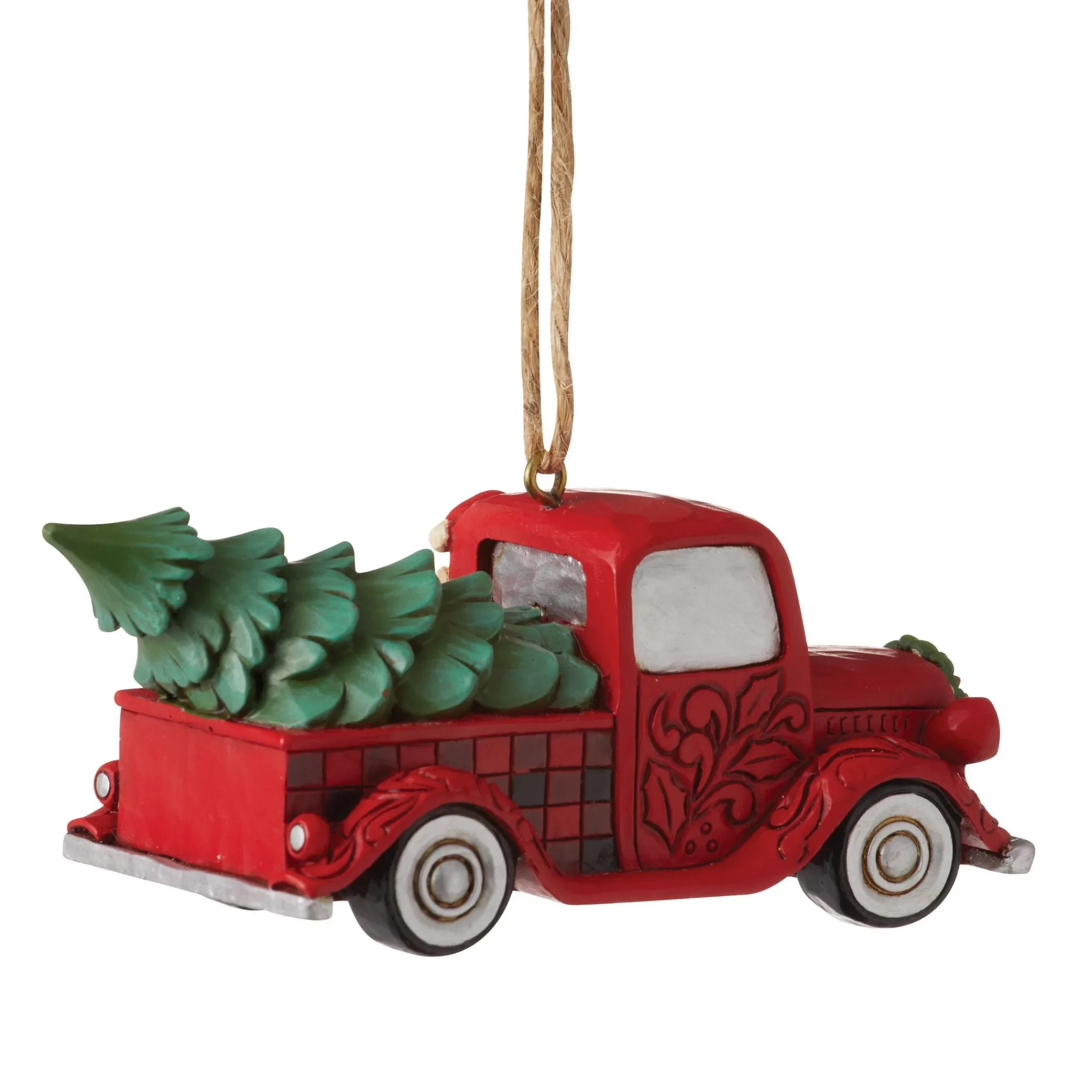 Enesco Gift Ornaments | Santas | HG Santa Plaid Red Truck Orn