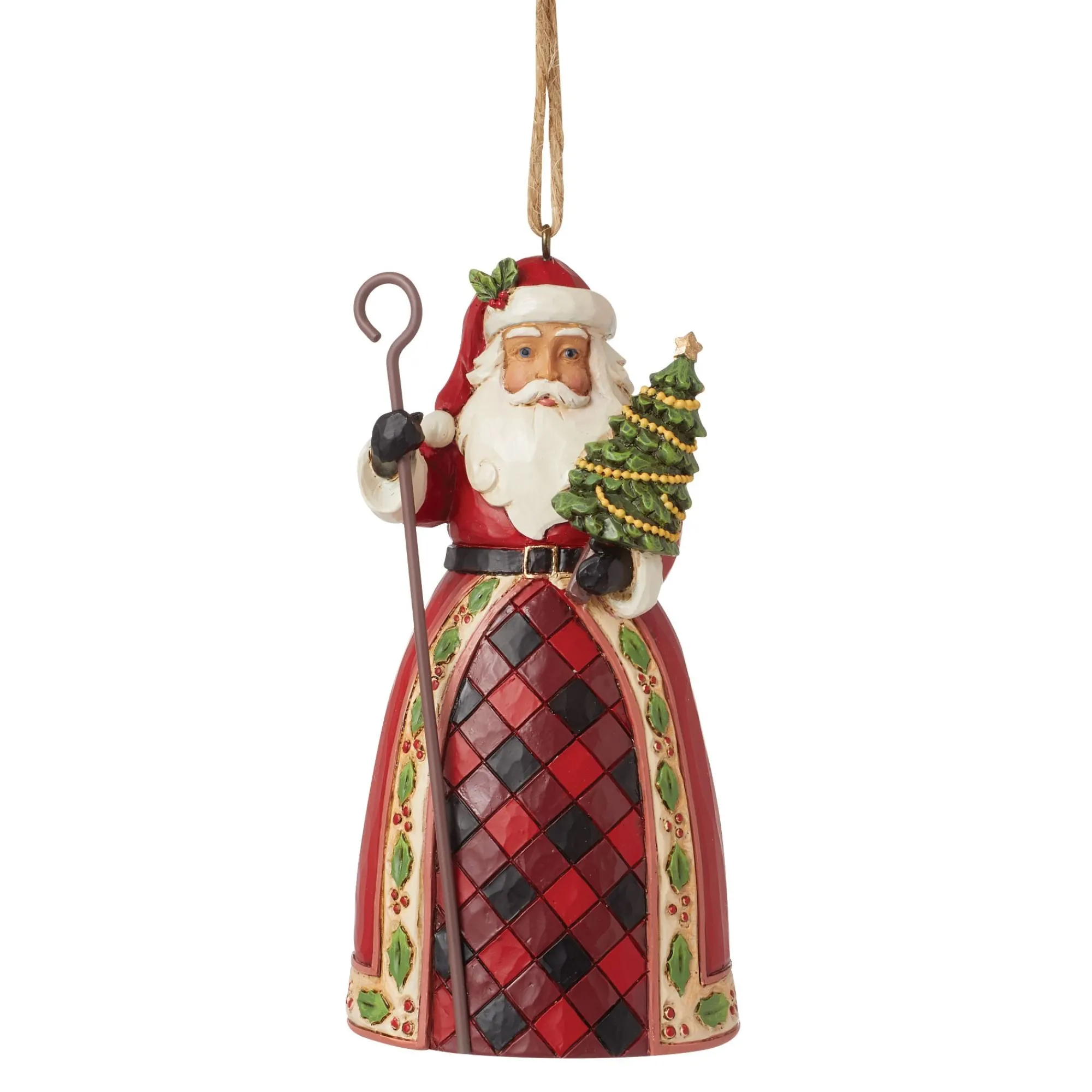 Enesco Gift Ornaments | Santas | Highland Glen Santa Staff Orn