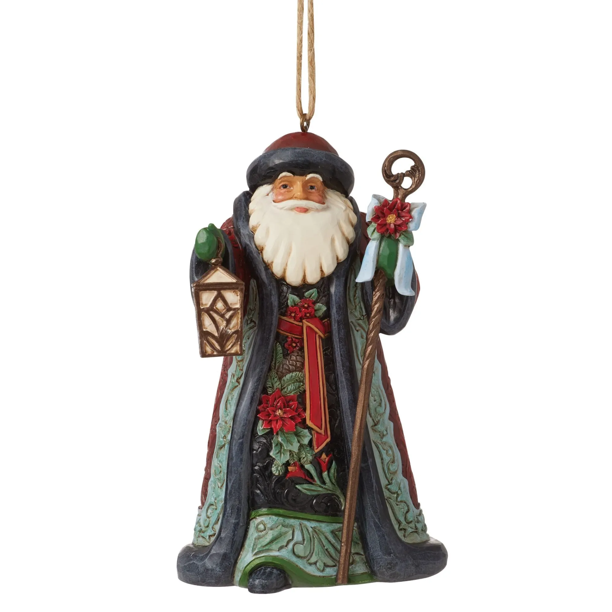 Enesco Gift Ornaments | Santas | Holiday Manor Santa Cane Orn