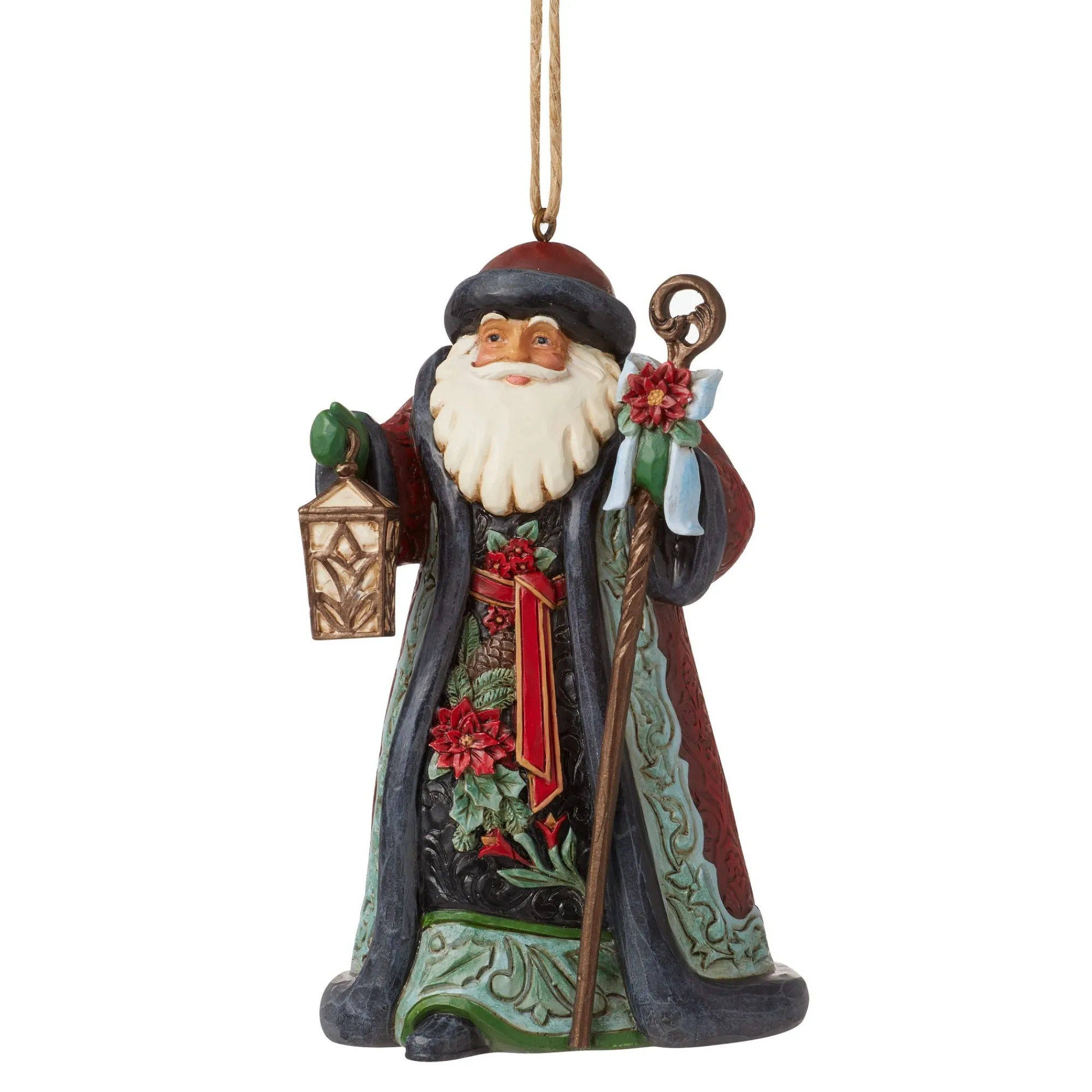 Enesco Gift Ornaments | Santas | Holiday Manor Santa Cane Orn