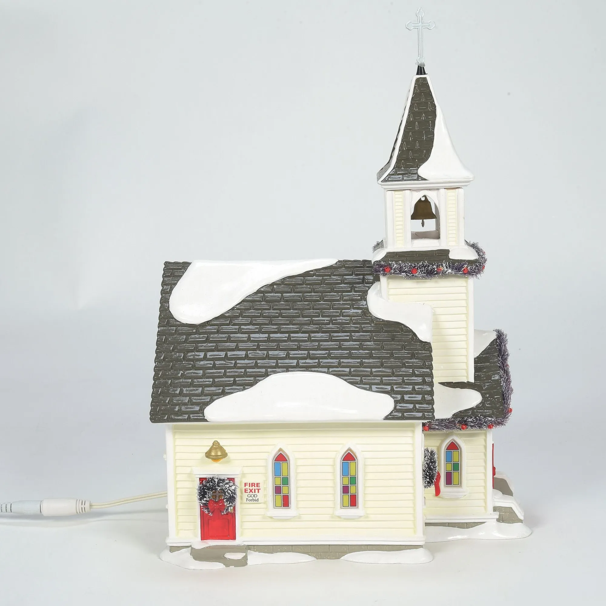 Department 56 Village Lighted Buildings | Religious | Holy Family Church, set of 2