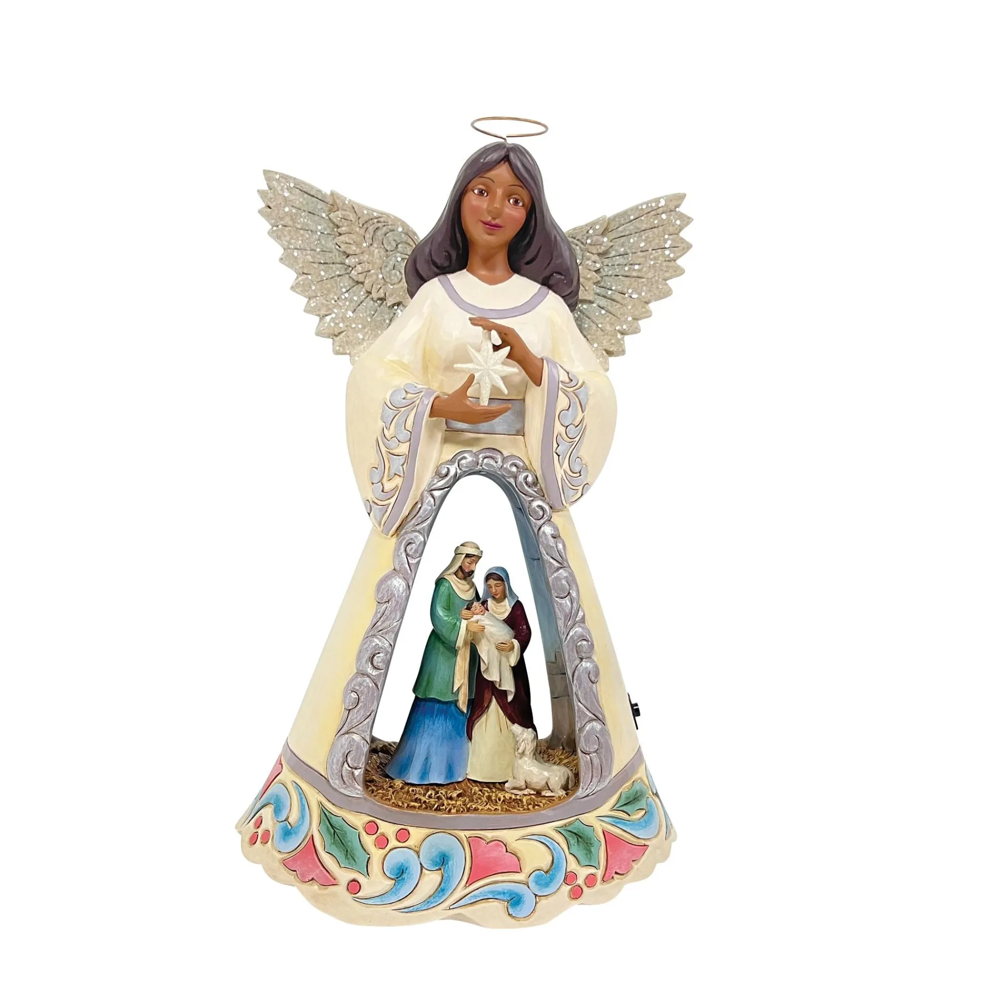 Enesco Gift Figurines | Religious | LED Nativity Angel with Open S