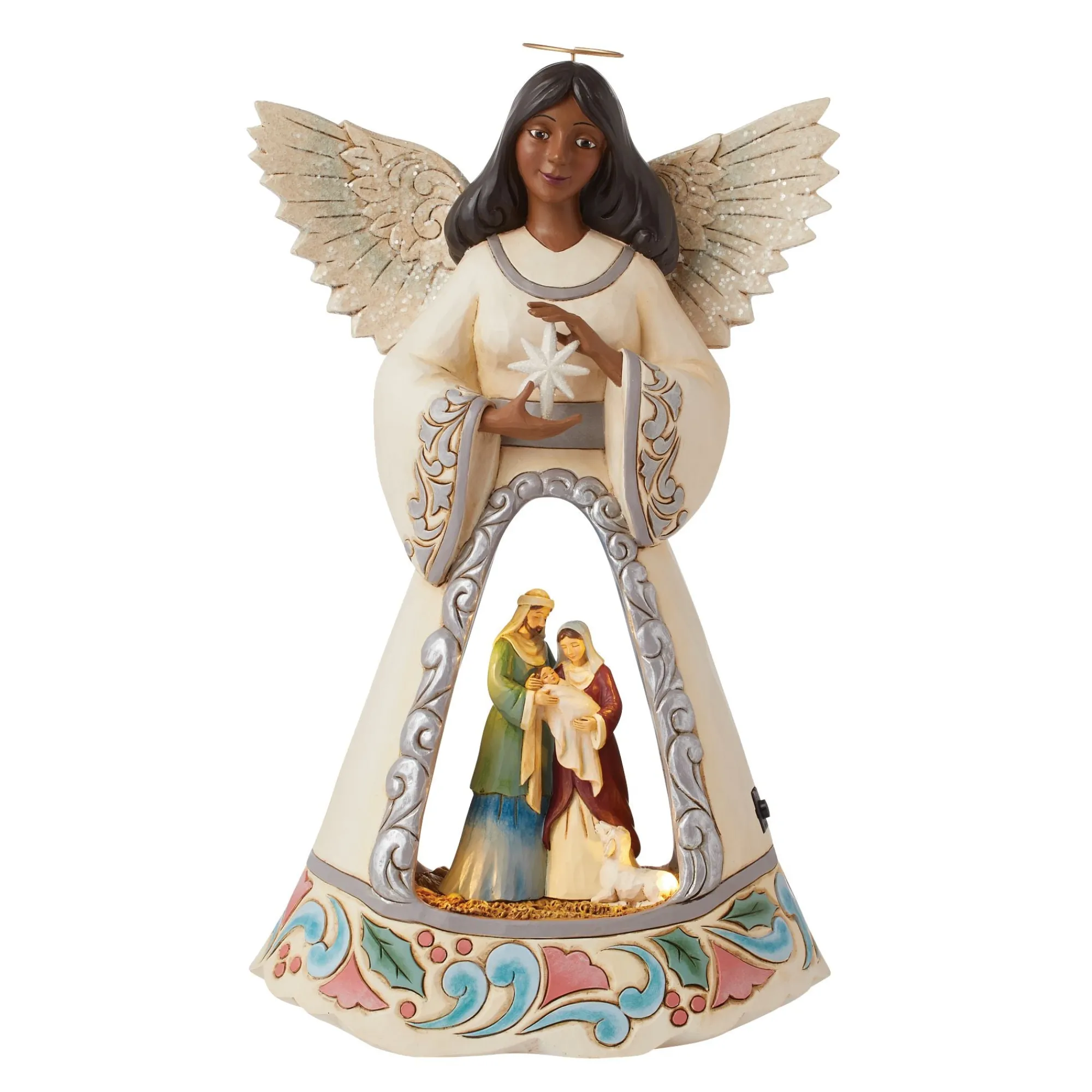 Enesco Gift Figurines | Religious | LED Nativity Angel with Open S