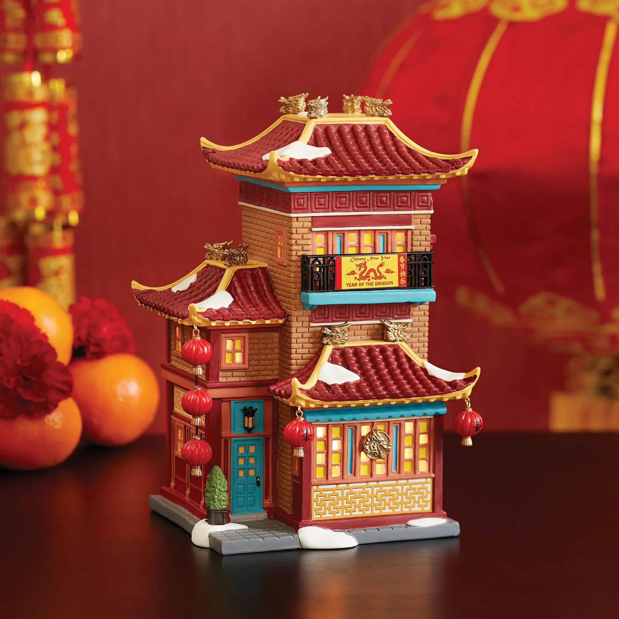 Department 56 Village Lighted Buildings | Lunar Dragon Tea House