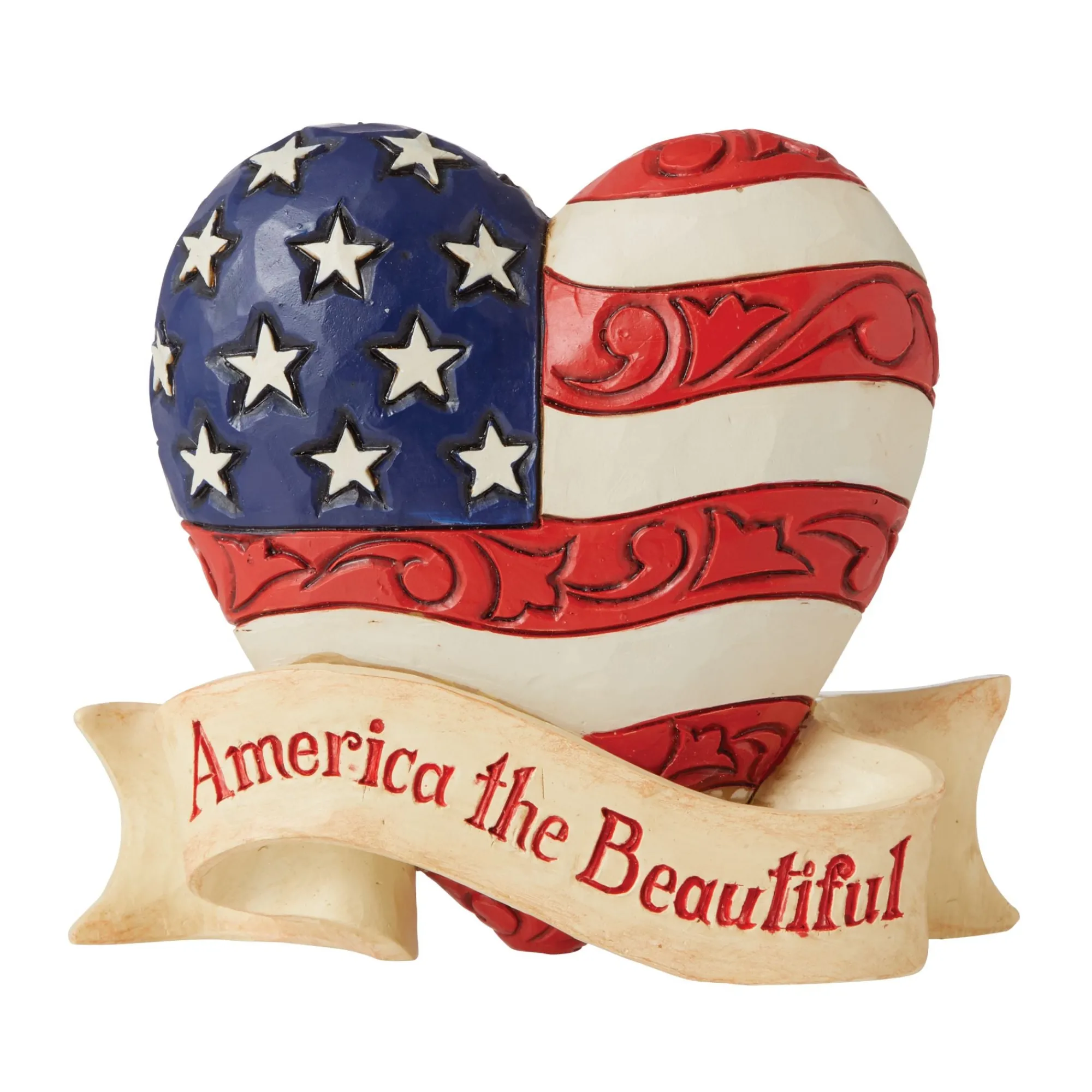 Enesco Gift Figurines | Inspirational | Mini Patriotic Beautiful Heart