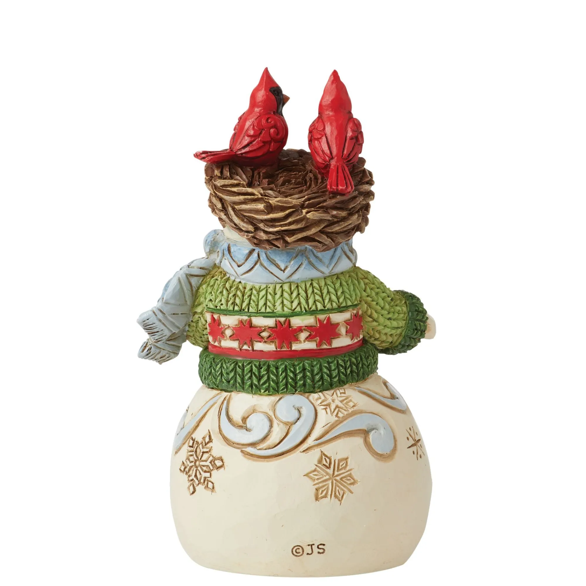 Enesco Gift Figurines | Snowman | Mini Snowman with Nest on Head