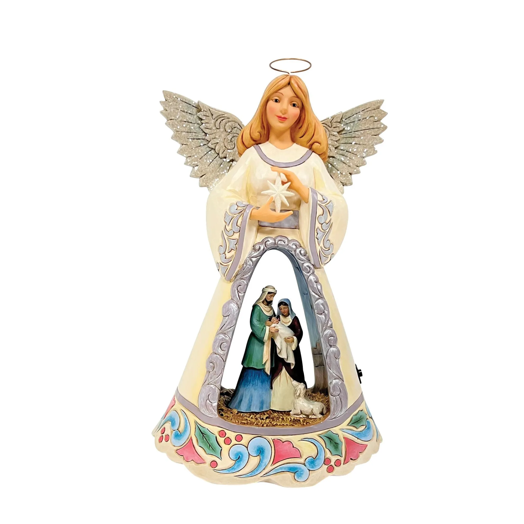 Enesco Gift Figurines | Religious | Nativity Angel LED Open Scene