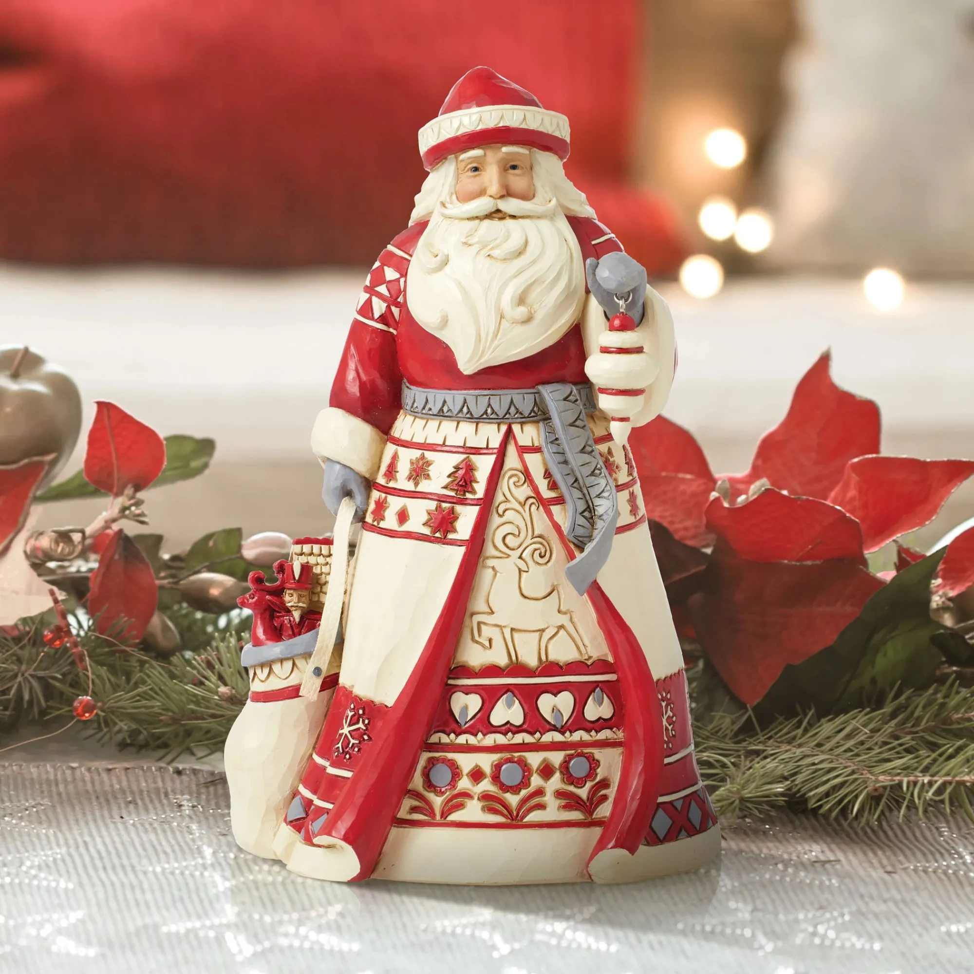 Enesco Gift Figurines | Santas | Nordic Noel Santa with Bag Fig