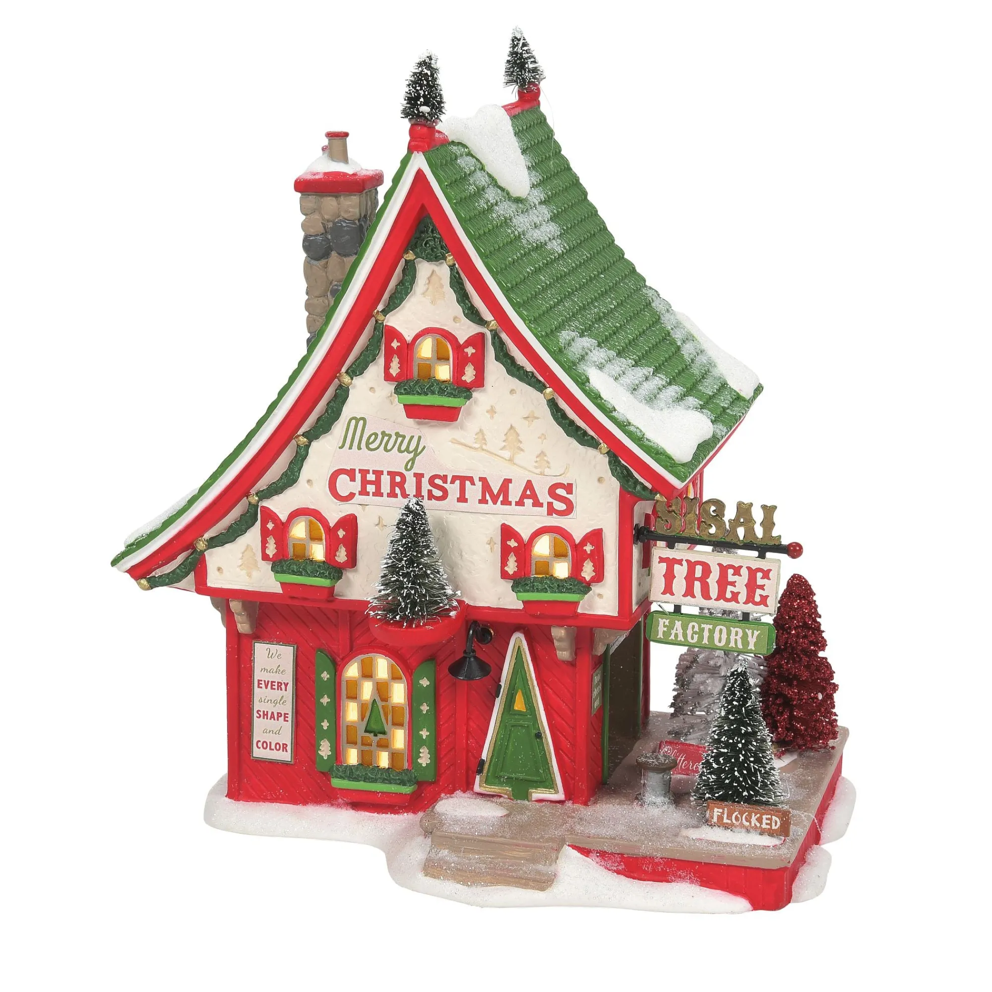 Department 56 Village Lighted Buildings | North Pole Sisal Tree Factory