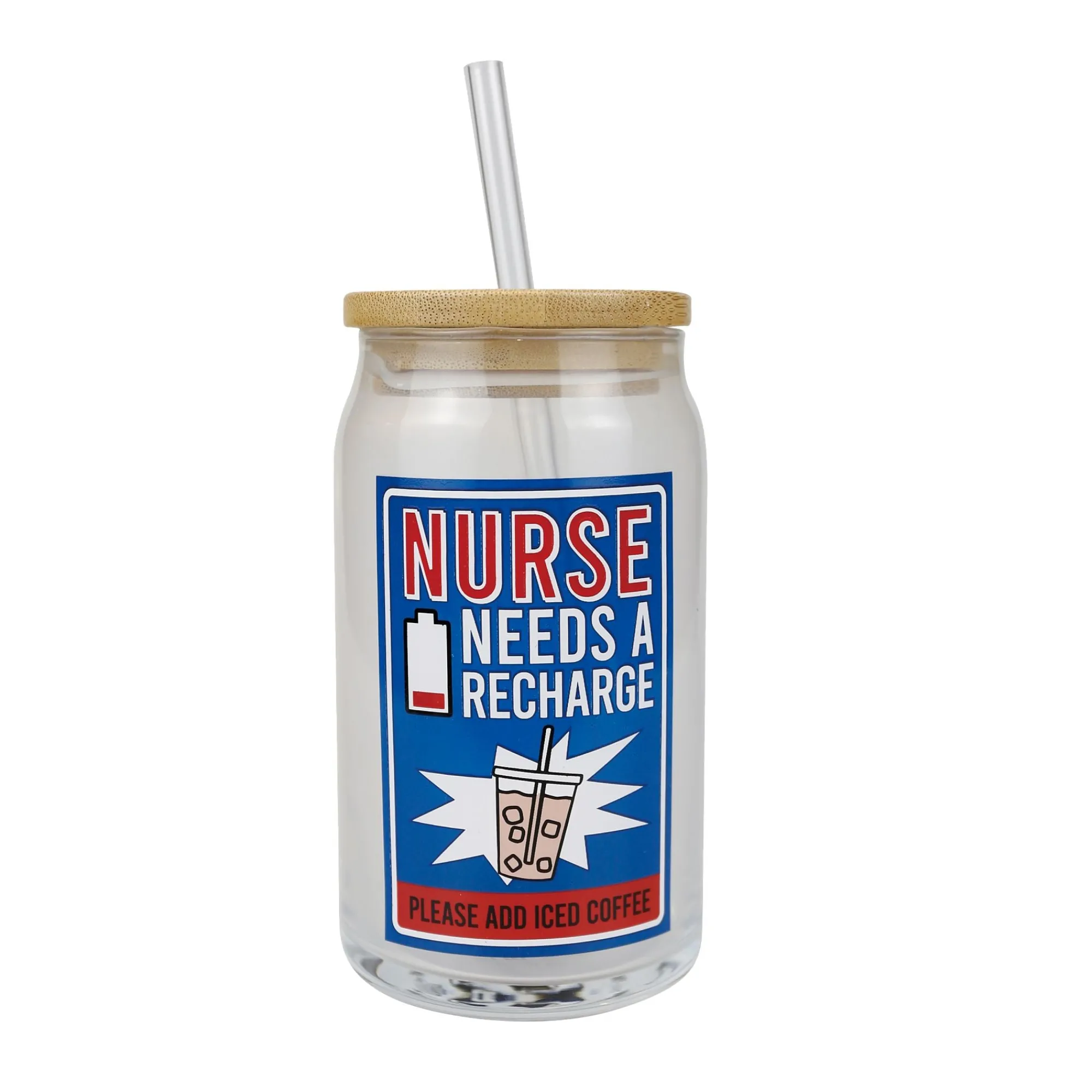 Enesco Gift Drinkware | Nurse Latte Glass with Lid